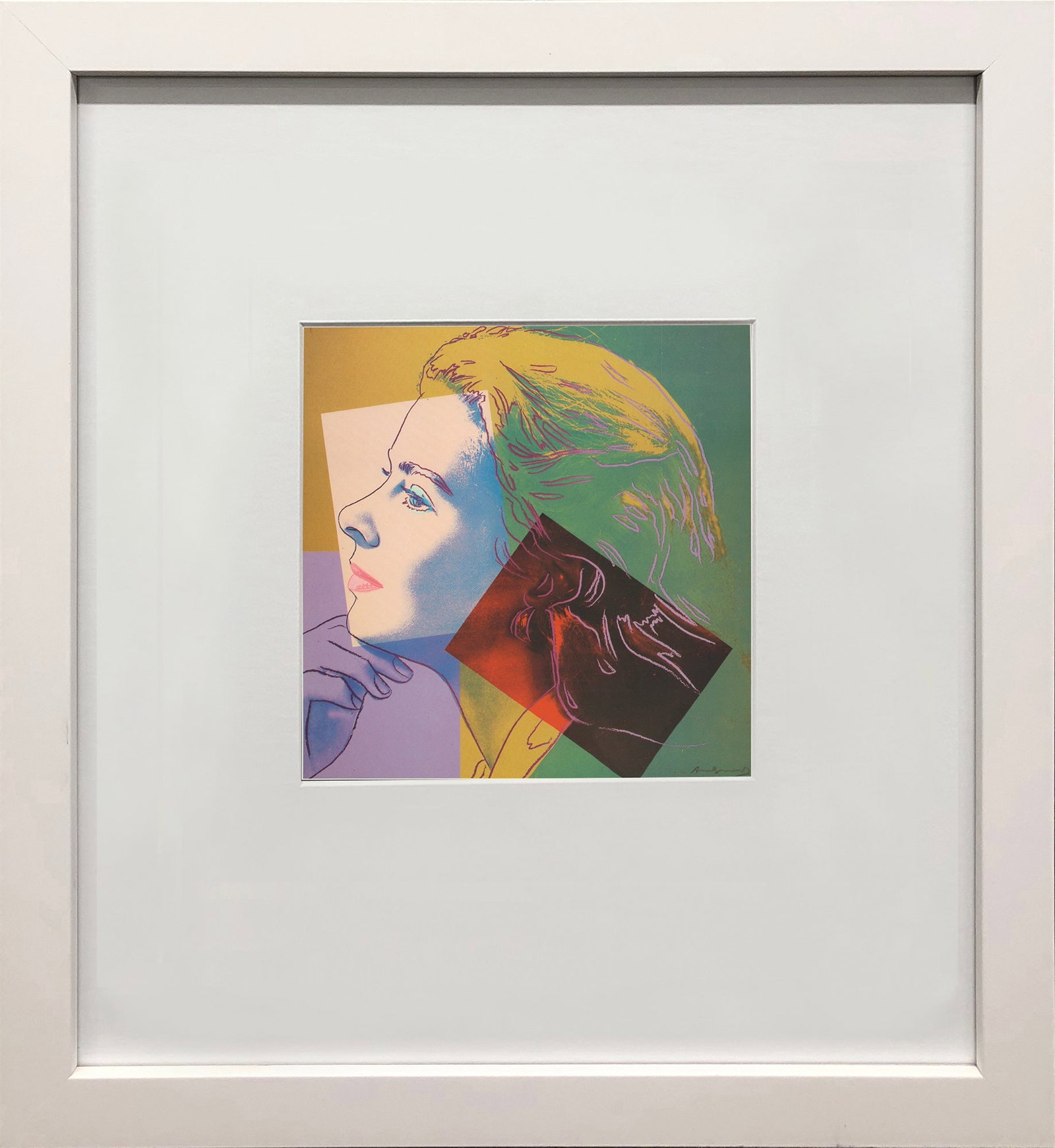 Andy Warhol - Portrait of Ingrid Bergman - 1983 Offset Lithograph 8" x 8" (1 of 4)