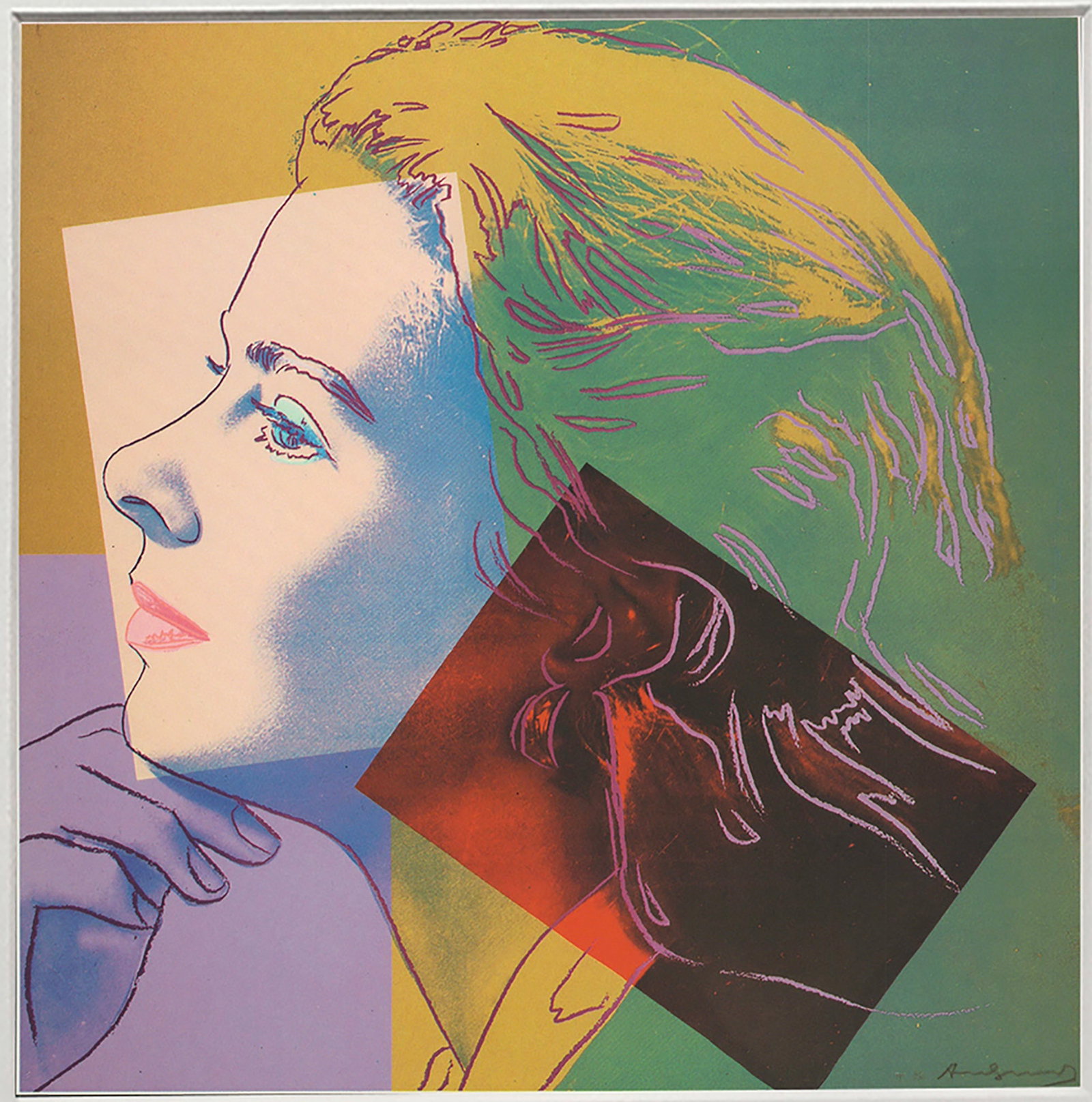 Andy Warhol - Portrait of Ingrid Bergman - 1983 Offset Lithograph 8" x 8" - 2