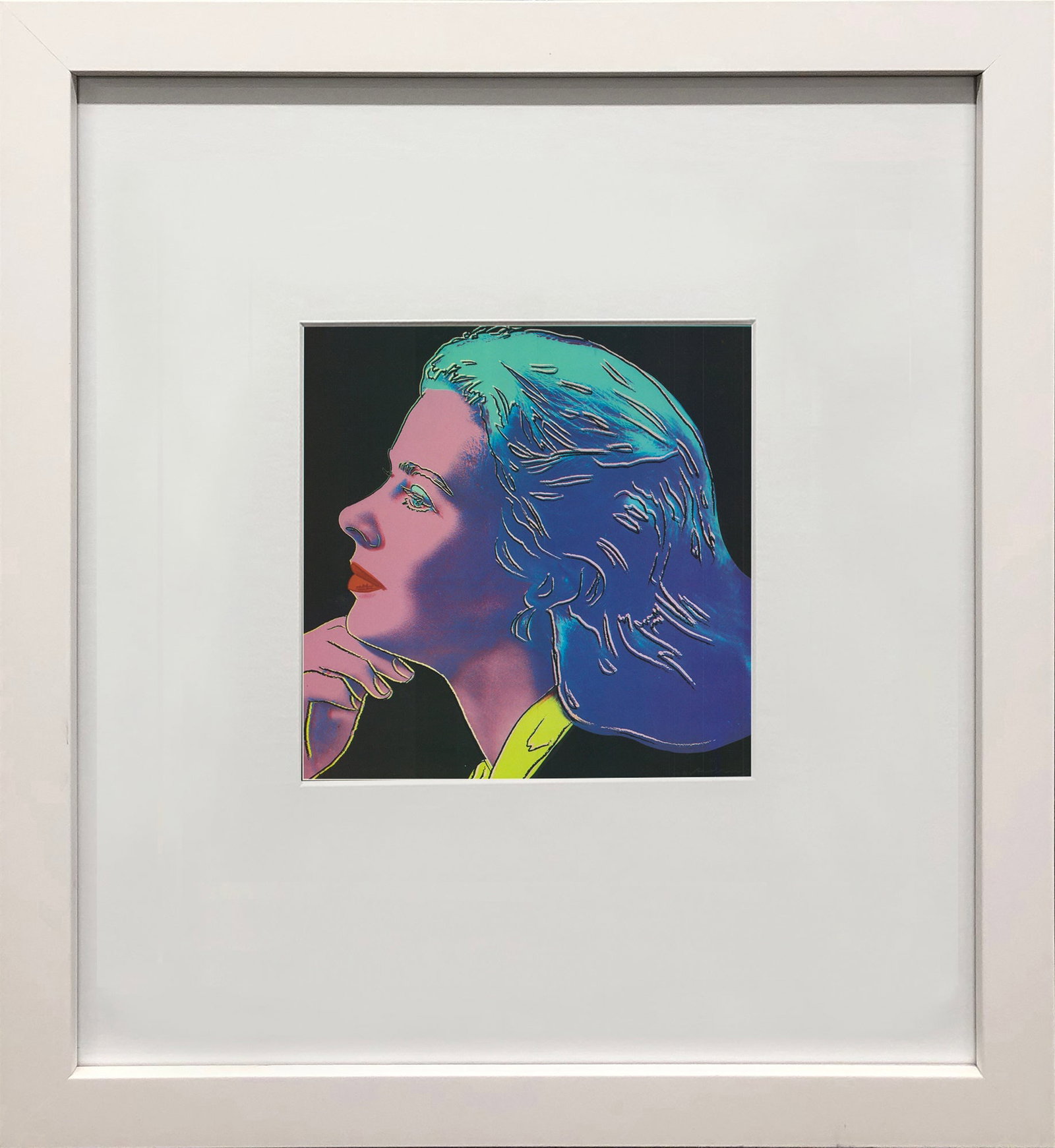 Andy Warhol - Portrait of Ingrid Bergman - 1983 Offset Lithograph 8" x 8": Title: Andy Warhol - Portrait of Ingrid Bergman - 1983 Offset Lithograph 8" x 8" Description: "Portrait of Ingrid Bergman" by Andy Warhol, 1983 Unsigned Offset Lithograph. Paper size is 8 x 8 inches, 