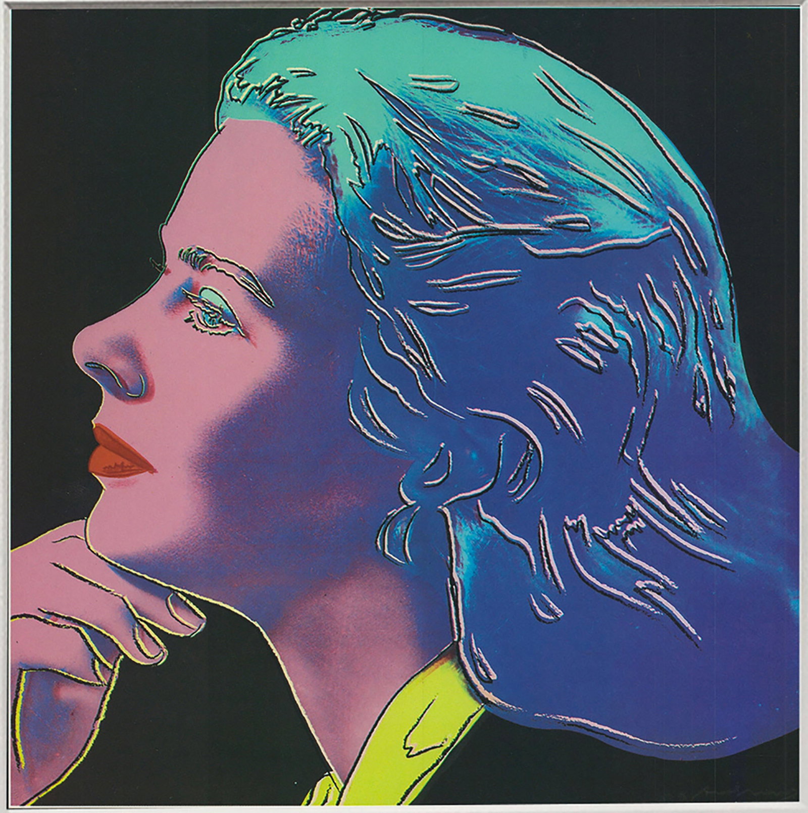 Andy Warhol - Portrait of Ingrid Bergman - 1983 Offset Lithograph 8" x 8" - 2