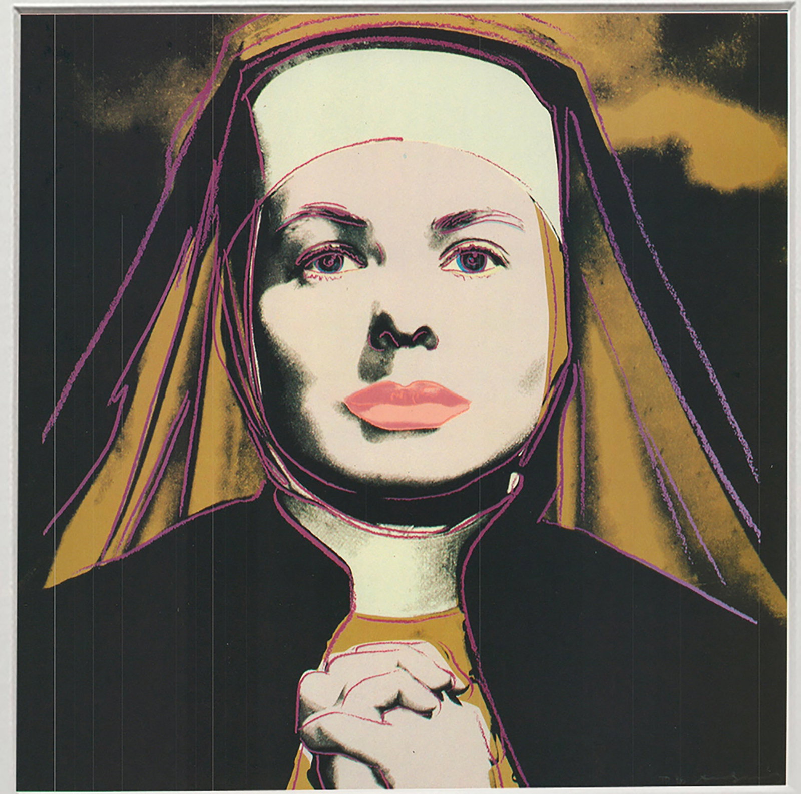 Andy Warhol - Portrait of Ingrid Bergman the Nun - 1983 Offset Lithograph 8" x 8" - 2