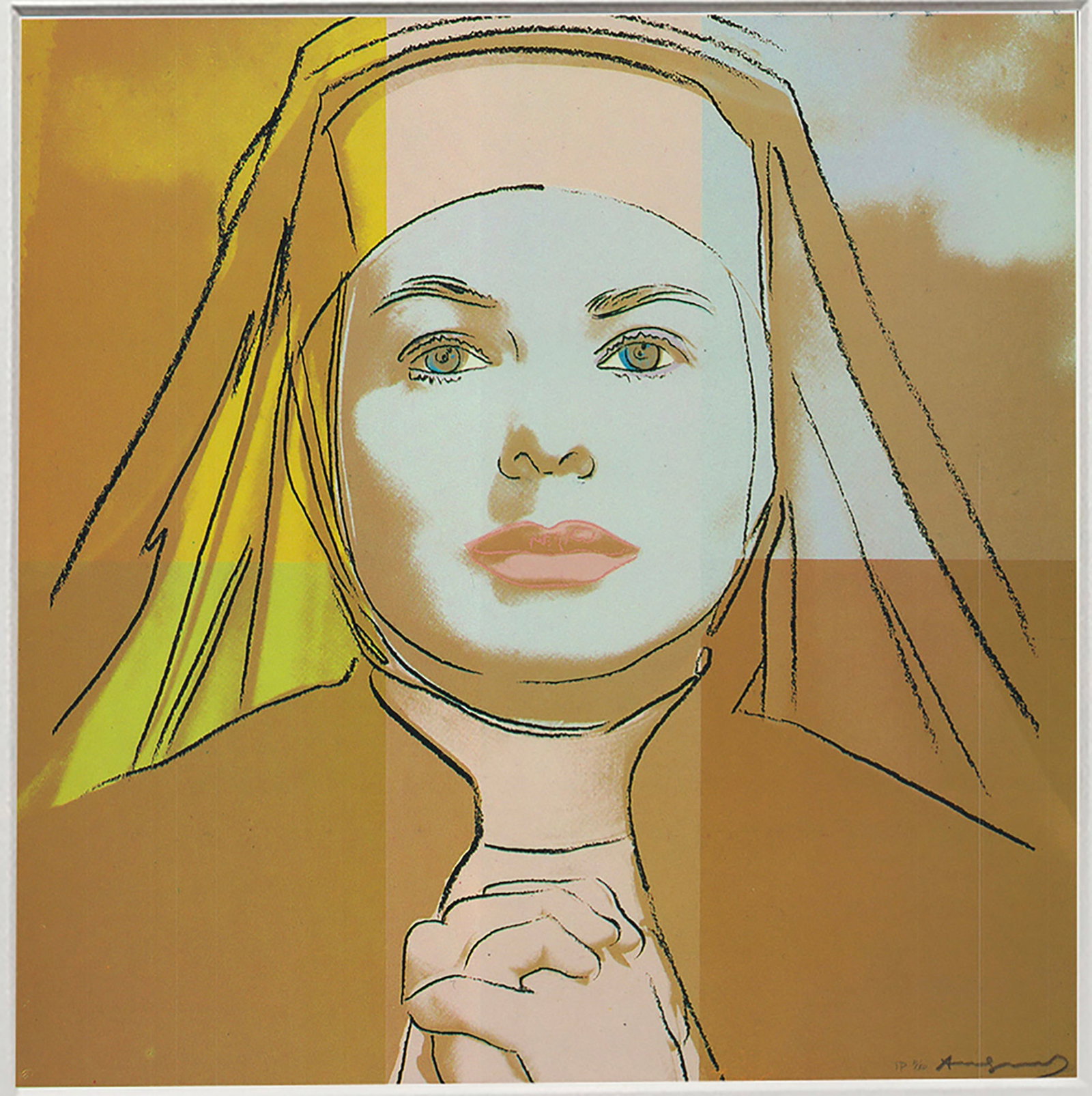Andy Warhol - Portrait of Ingrid Bergman the Nun - 1983 Offset Lithograph 8" x 8" - 2
