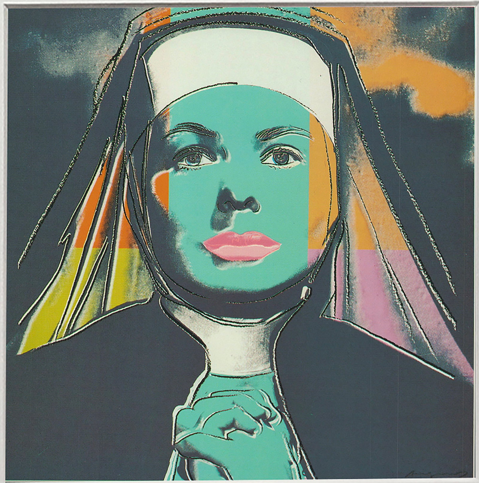 Andy Warhol - Portrait of Ingrid Bergman the Nun - 1983 Offset Lithograph 8" x 8" - 2