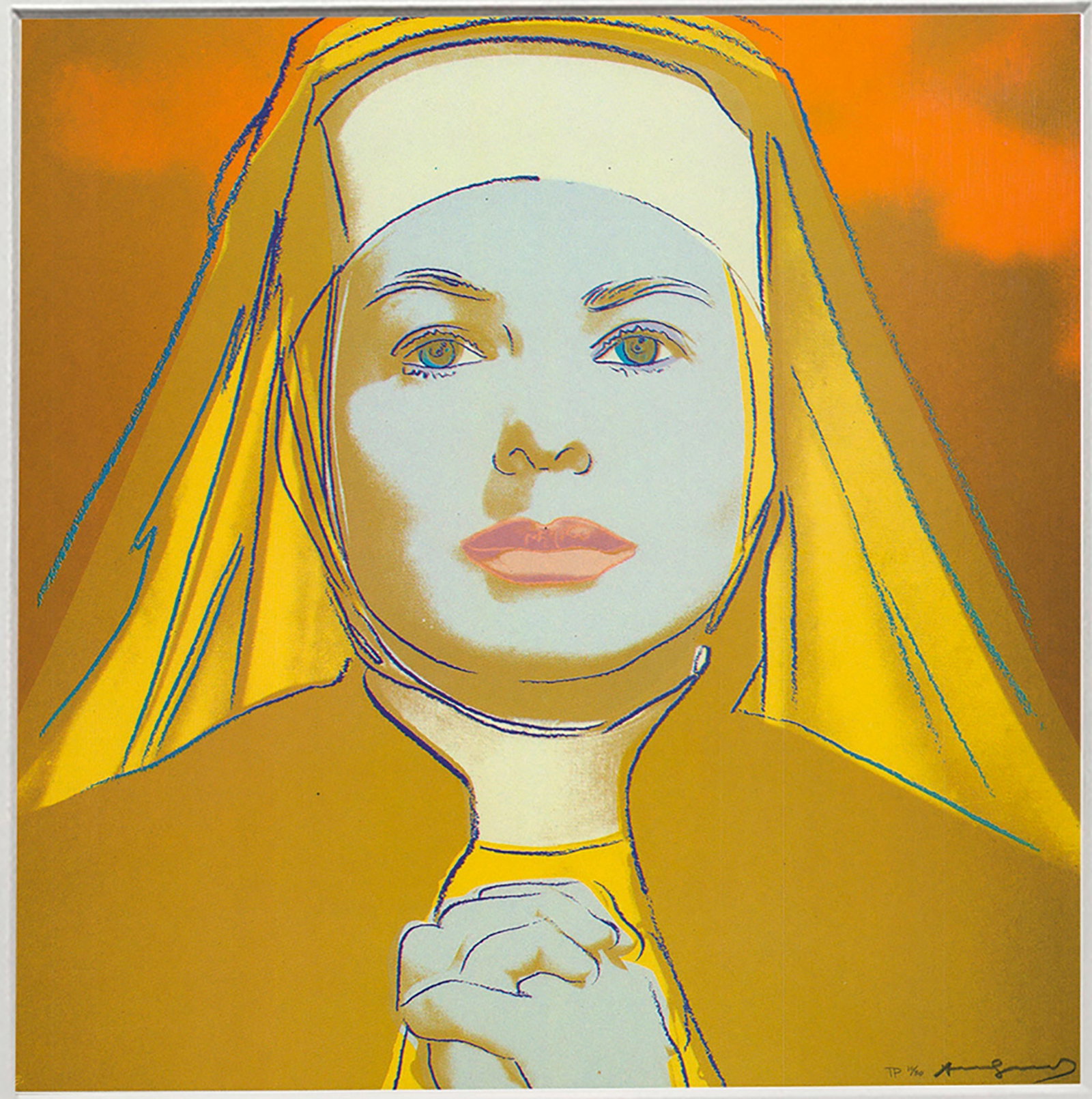 Andy Warhol - Portrait of Ingrid Bergman the Nun - 1983 Offset Lithograph 8" x 8" - 2