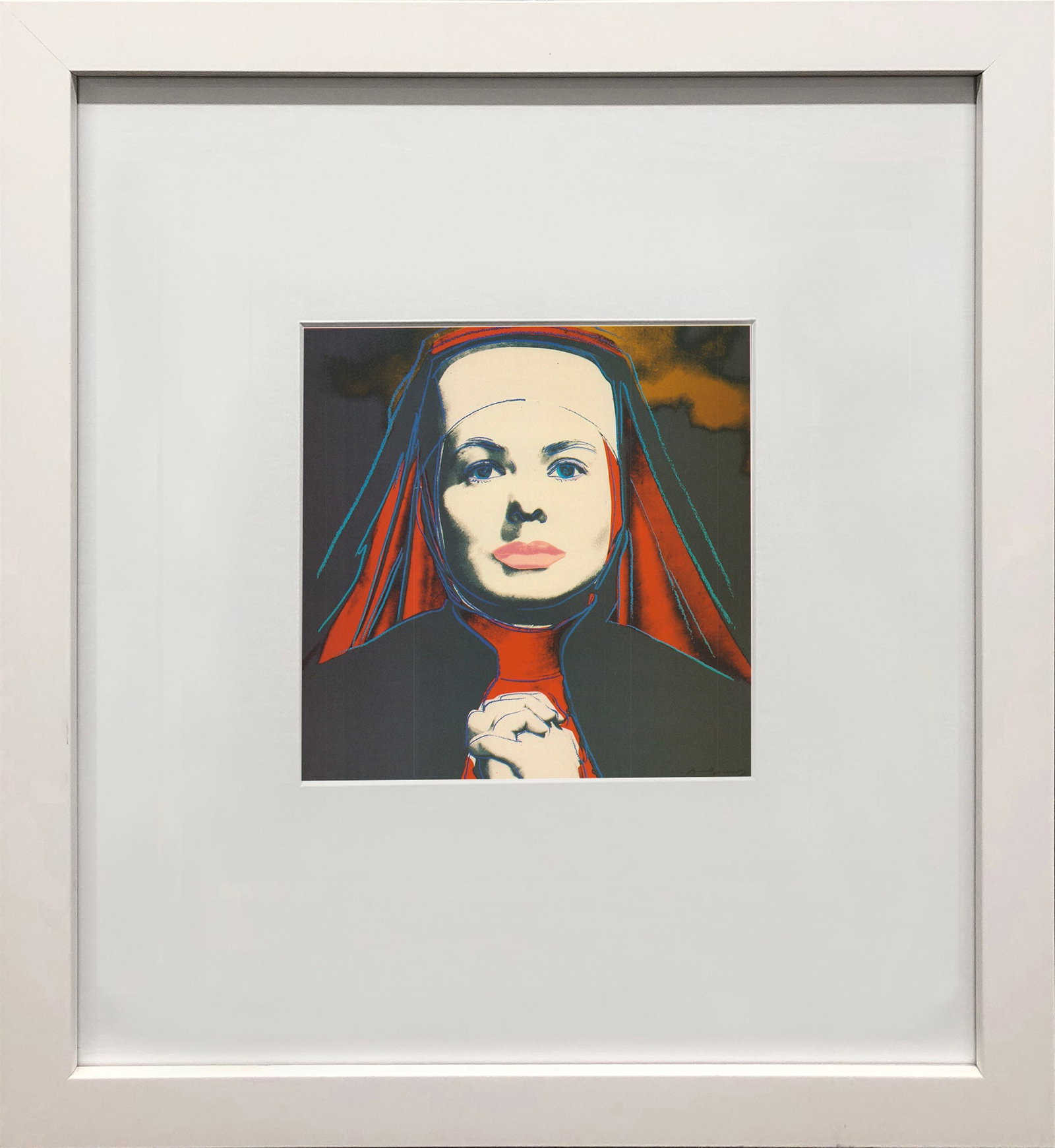 Andy Warhol - Portrait of Ingrid Bergman the Nun - 1983 Offset Lithograph 8" x 8": Title: Andy Warhol - Portrait of Ingrid Bergman the Nun - 1983 Offset Lithograph 8" x 8" Description: "Portrait of Ingrid Bergman the Nun" by Andy Warhol, 1983 Unsigned Offset Lithograph. Paper size i