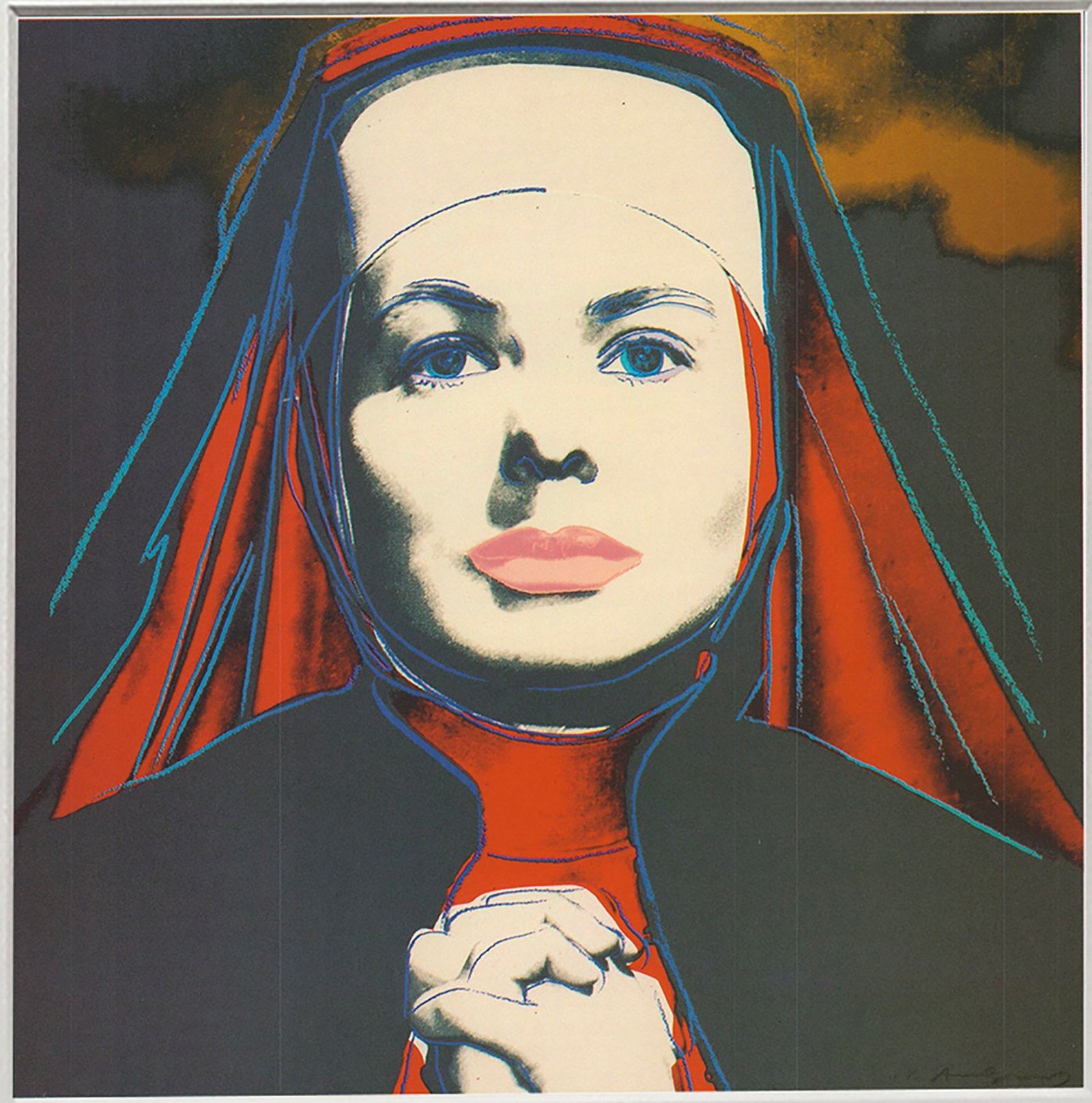 Andy Warhol - Portrait of Ingrid Bergman the Nun - 1983 Offset Lithograph 8" x 8" - 2