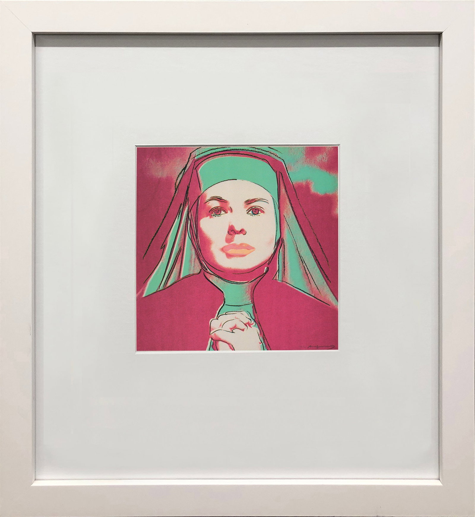Andy Warhol - Portrait of Ingrid Bergman the Nun - 1983 Offset Lithograph 8" x 8": Title: Andy Warhol - Portrait of Ingrid Bergman the Nun - 1983 Offset Lithograph 8" x 8" Description: "Portrait of Ingrid Bergman the Nun" by Andy Warhol, 1983 Unsigned Offset Lithograph. Paper size i