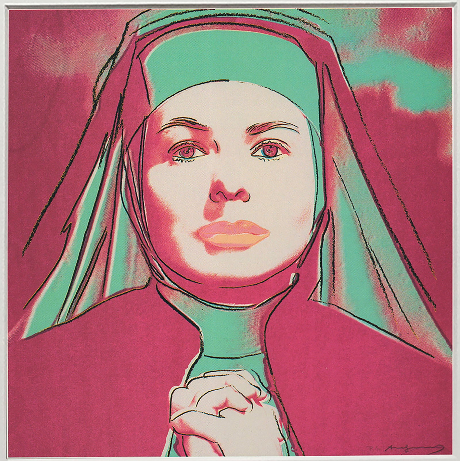 Andy Warhol - Portrait of Ingrid Bergman the Nun - 1983 Offset Lithograph 8" x 8" - 2