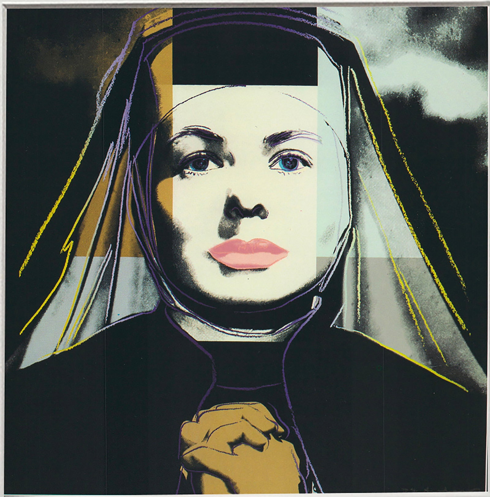 Andy Warhol - Portrait of Ingrid Bergman the Nun - 1983 Offset Lithograph 8" x 8" - 2