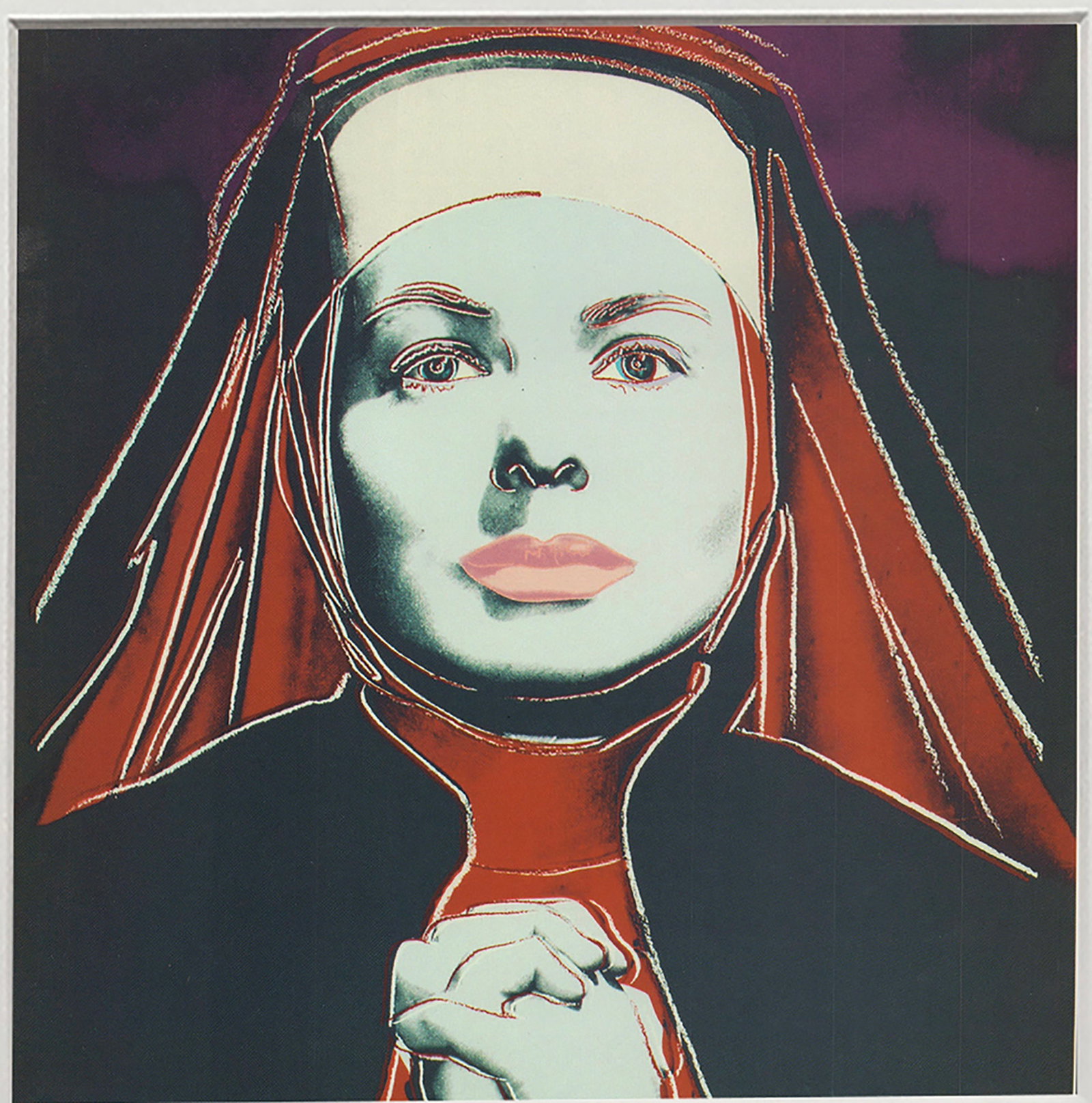 Andy Warhol - Portrait of Ingrid Bergman the Nun - 1983 Offset Lithograph 8" x 8" - 2