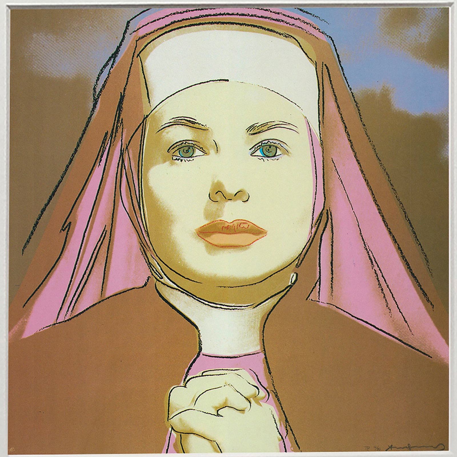 Andy Warhol - Portrait of Ingrid Bergman the Nun - 1983 Offset Lithograph 8" x 8" - 2