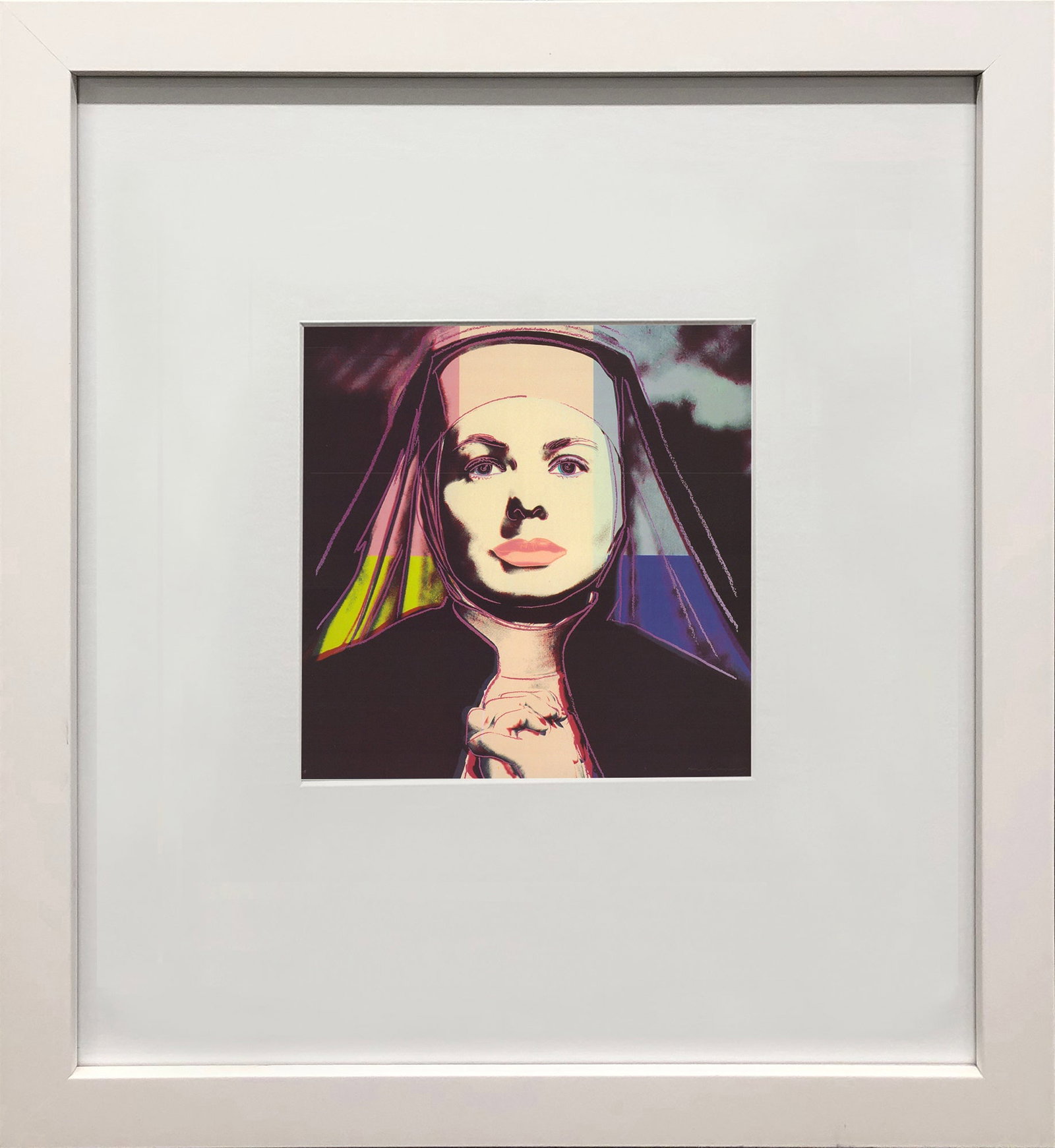 Andy Warhol - Portrait of Ingrid Bergman the Nun - 1983 Offset Lithograph 8" x 8": Title: Andy Warhol - Portrait of Ingrid Bergman the Nun - 1983 Offset Lithograph 8" x 8" Description: "Portrait of Ingrid Bergman the Nun" by Andy Warhol, 1983 Unsigned Offset Lithograph. Paper size i