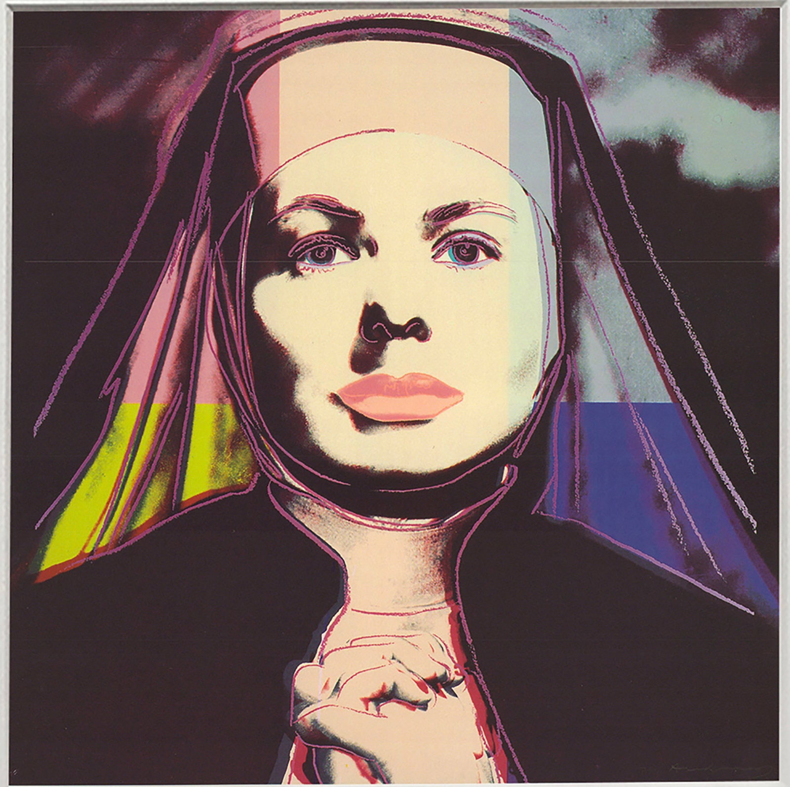 Andy Warhol - Portrait of Ingrid Bergman the Nun - 1983 Offset Lithograph 8" x 8" - 2