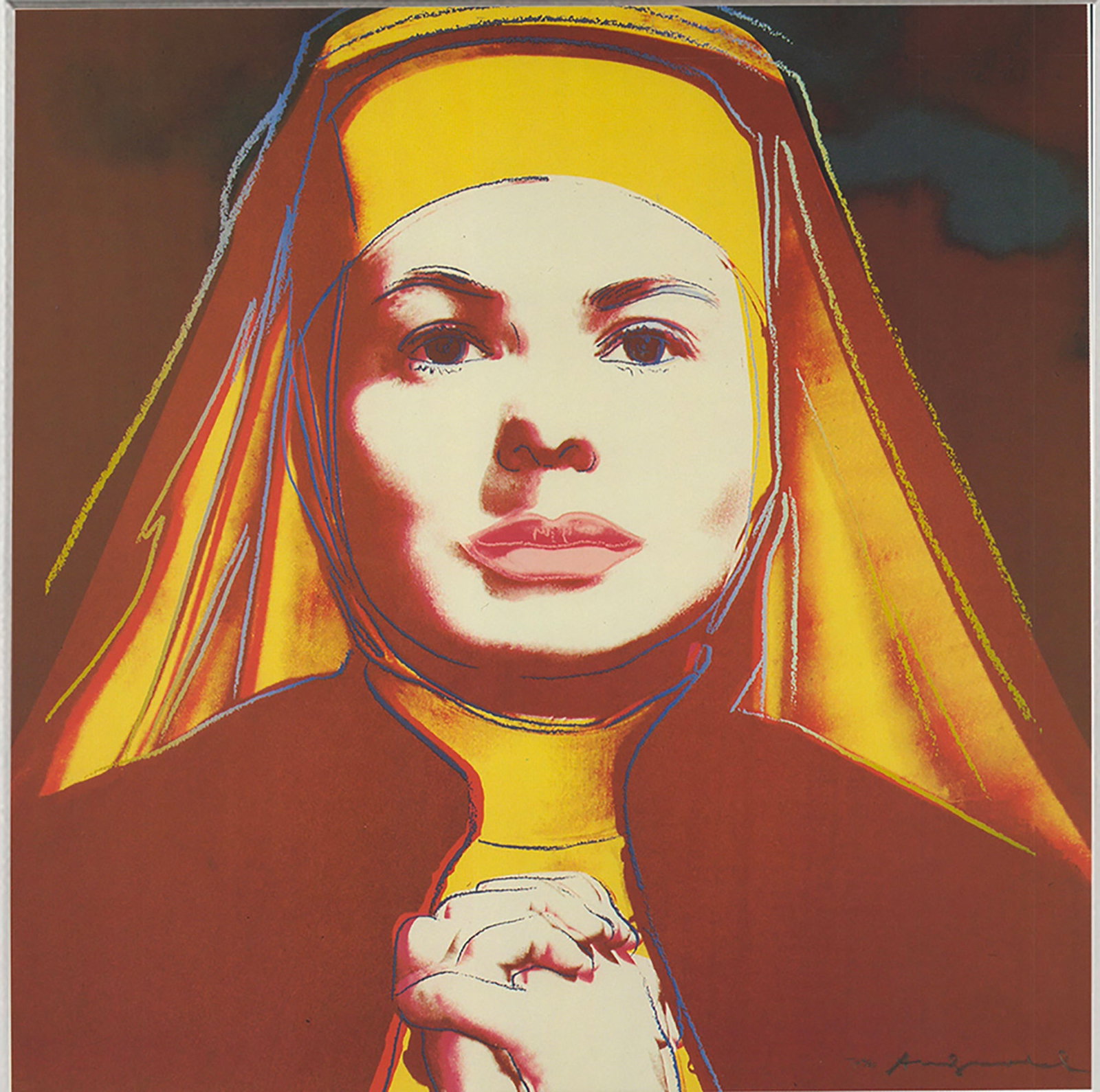 Andy Warhol - Portrait of Ingrid Bergman the Nun - 1983 Offset Lithograph 8" x 8" - 2