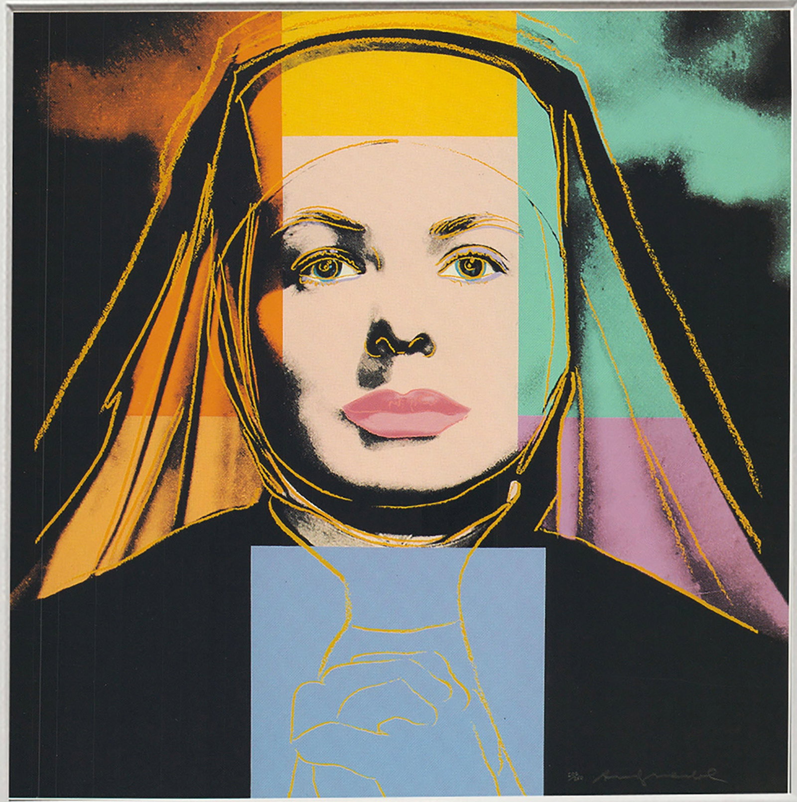 Andy Warhol - Portrait of Ingrid Bergman the Nun - 1983 Offset Lithograph 8" x 8" - 2