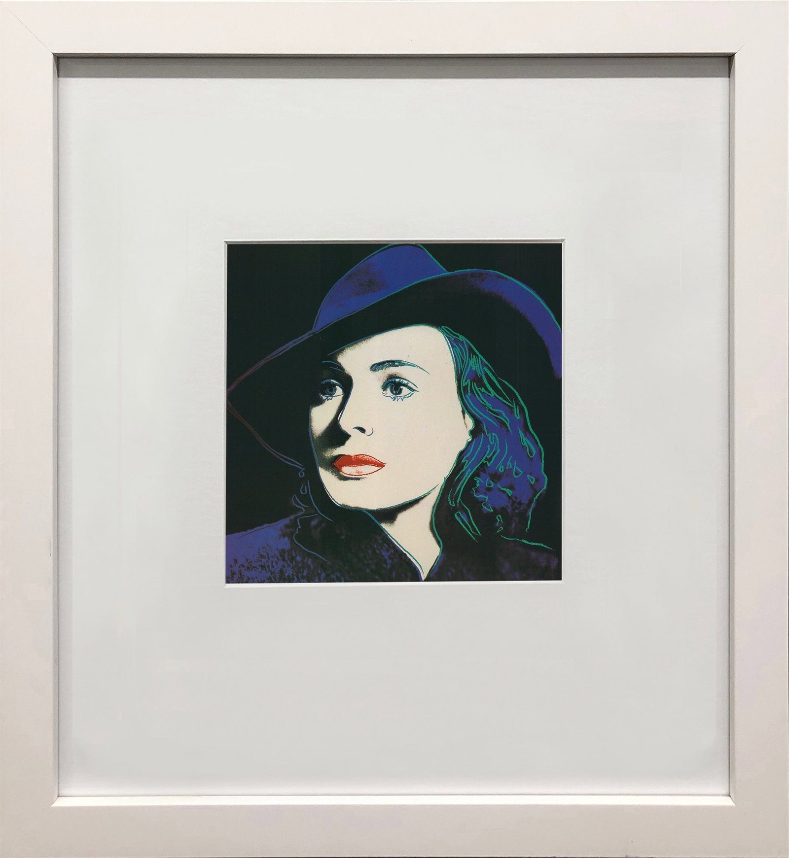 Andy Warhol - Portrait of Ingrid Bergman with Hat - 1983 Offset Lithograph 8" x 8": Title: Andy Warhol - Portrait of Ingrid Bergman with Hat - 1983 Offset Lithograph 8" x 8" Description: "Portrait of Ingrid Bergman with Hat" by Andy Warhol, 1983 Unsigned Offset Lithograph. Paper size