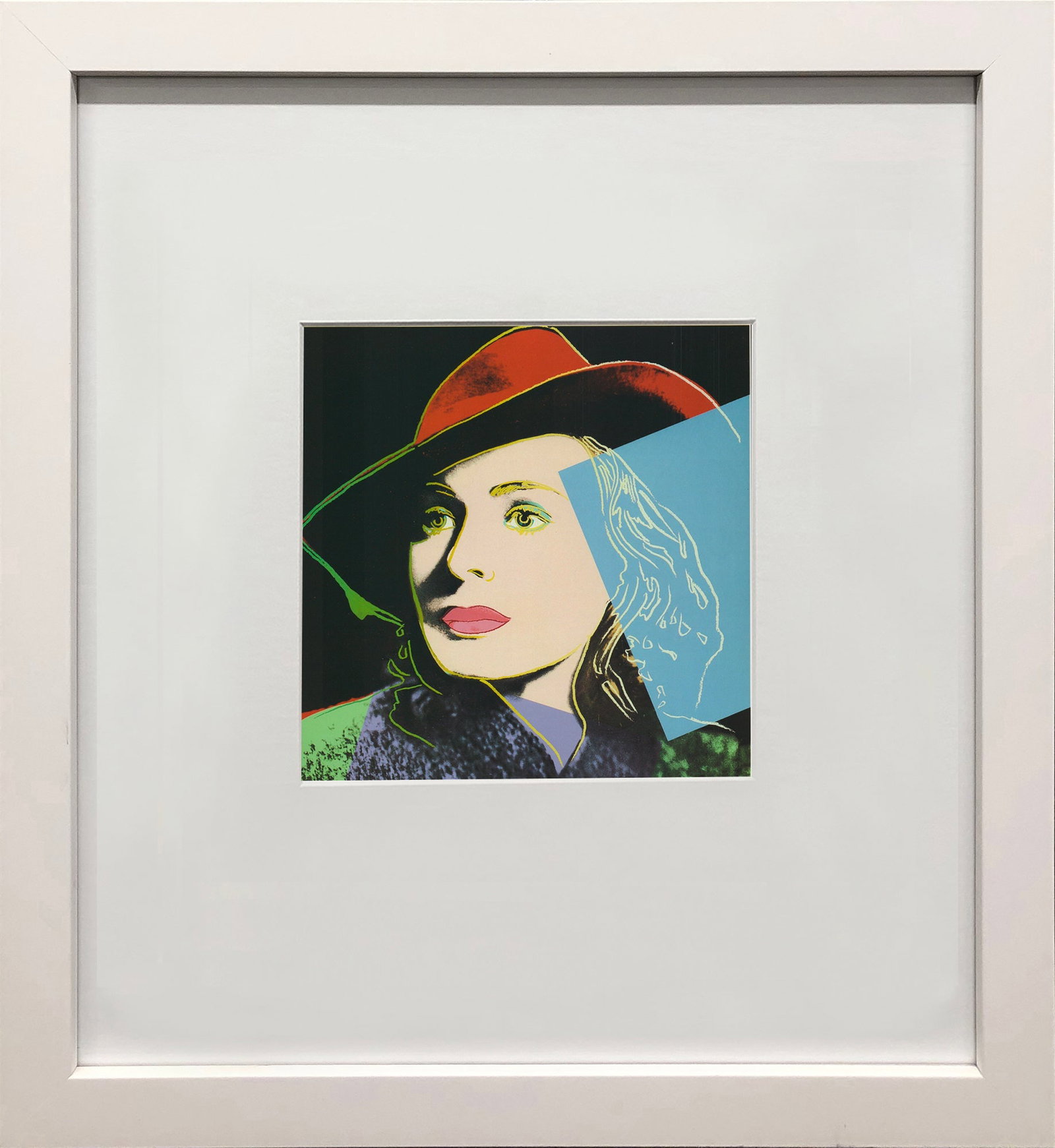 Andy Warhol - Portrait of Ingrid Bergman with Hat - 1983 Offset Lithograph 8" x 8" (1 of 4)