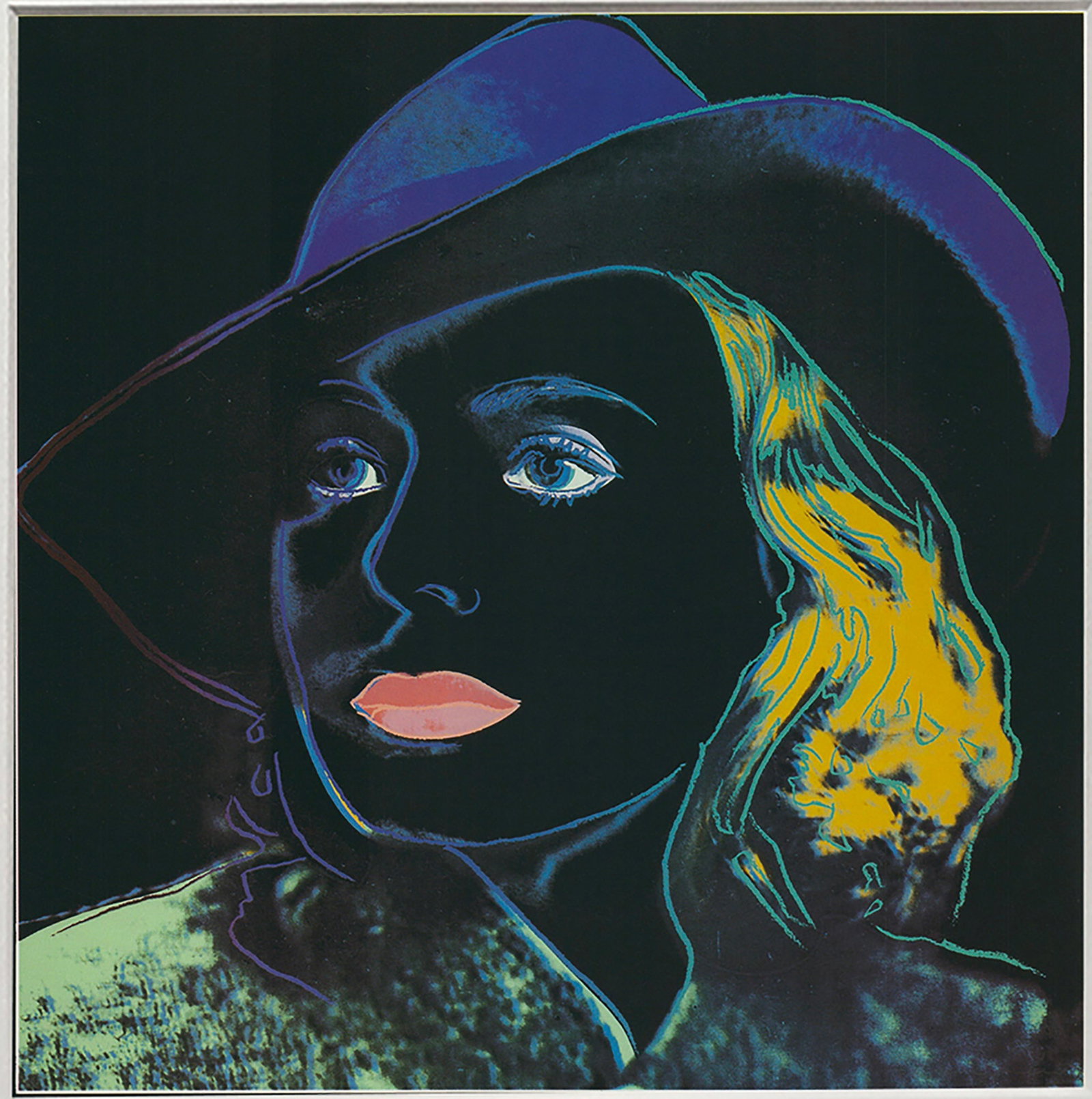Andy Warhol - Portrait of Ingrid Bergman with Hat - 1983 Offset Lithograph 8" x 8" - 2