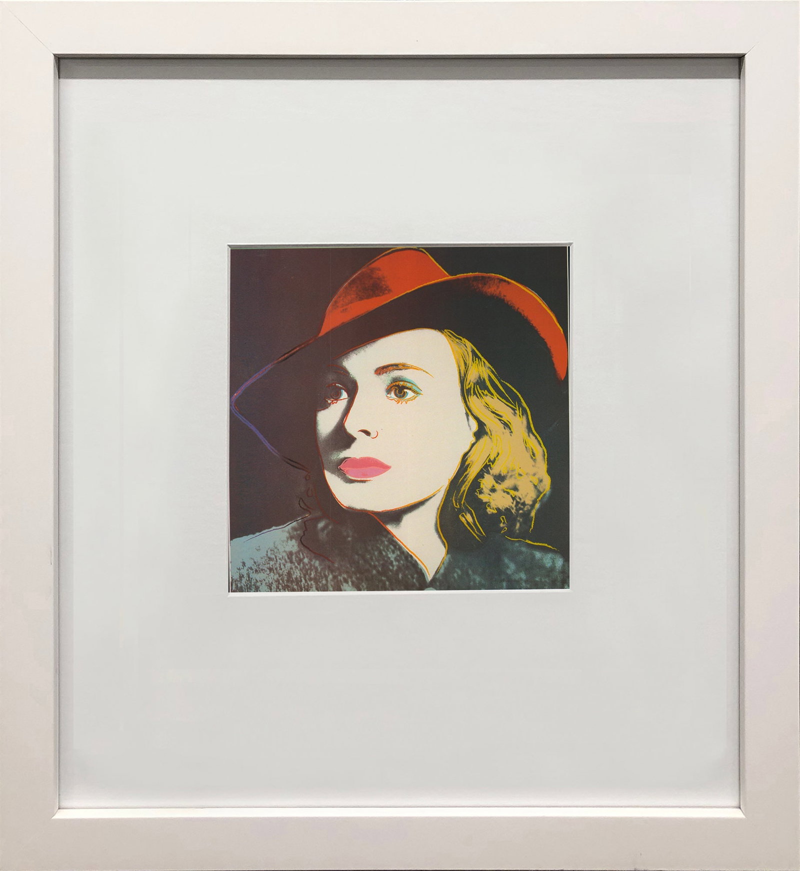 Andy Warhol - Portrait of Ingrid Bergman with Hat - 1983 Offset Lithograph 8" x 8" (1 of 4)
