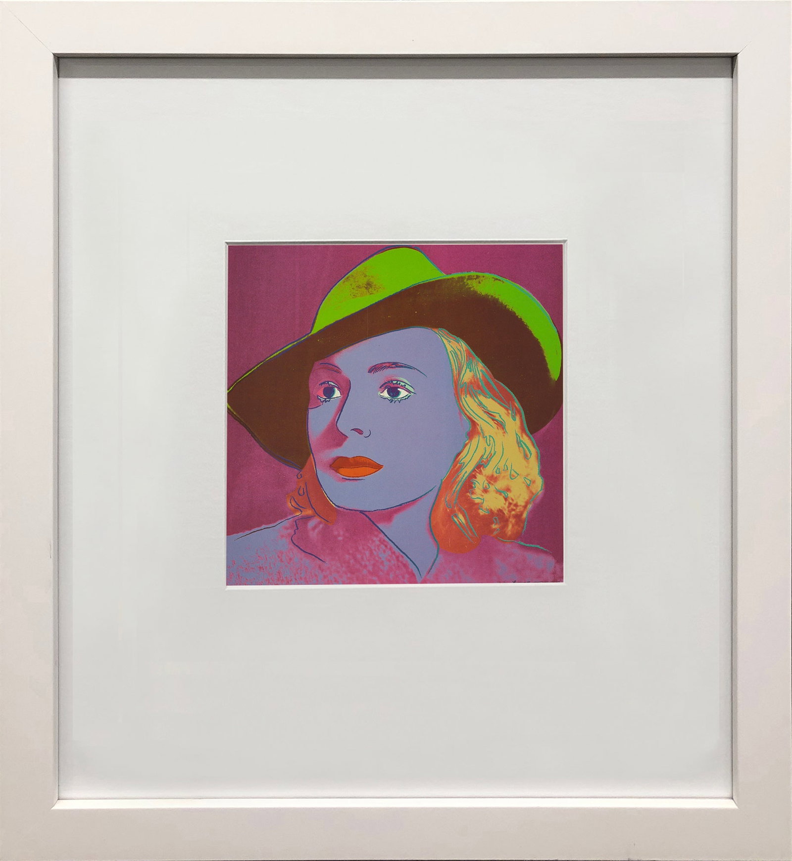 Andy Warhol - Portrait of Ingrid Bergman with Hat - 1983 Offset Lithograph 8" x 8": Title: Andy Warhol - Portrait of Ingrid Bergman with Hat - 1983 Offset Lithograph 8" x 8" Description: "Portrait of Ingrid Bergman with Hat" by Andy Warhol, 1983 Unsigned Offset Lithograph. Paper