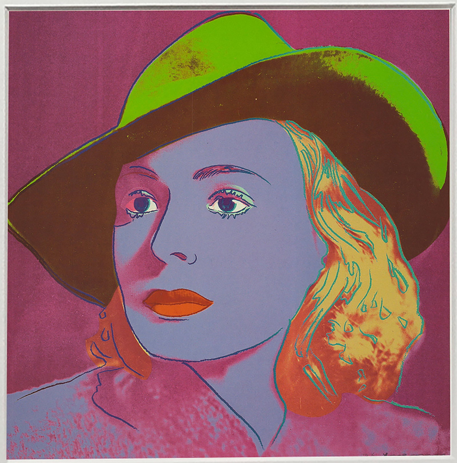 Andy Warhol - Portrait of Ingrid Bergman with Hat - 1983 Offset Lithograph 8" x 8" - 2