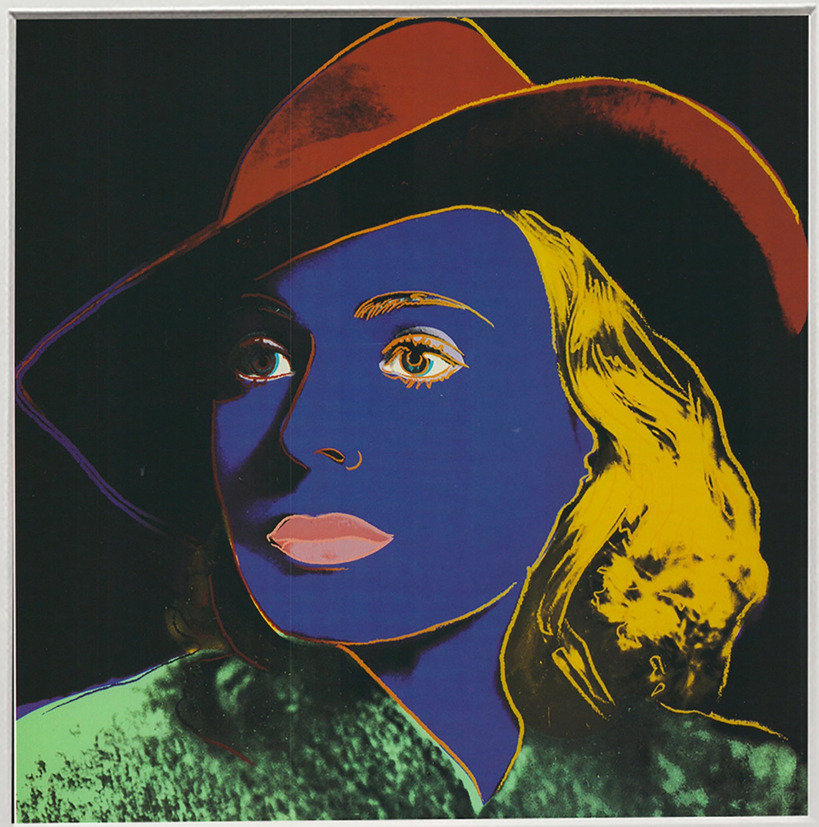 Andy Warhol - Portrait of Ingrid Bergman with Hat - 1983 Offset Lithograph 8" x 8" - 2