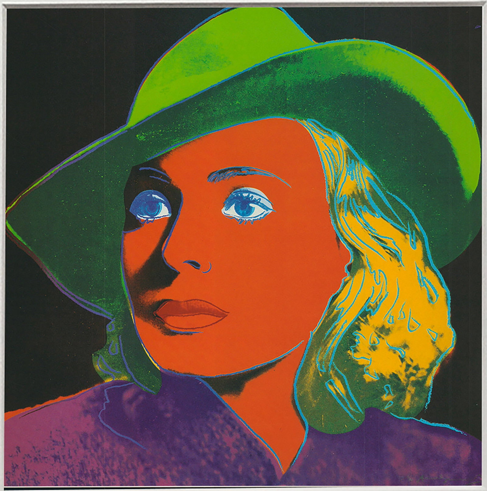 Andy Warhol - Portrait of Ingrid Bergman with Hat - 1983 Offset Lithograph 8" x 8" - 2