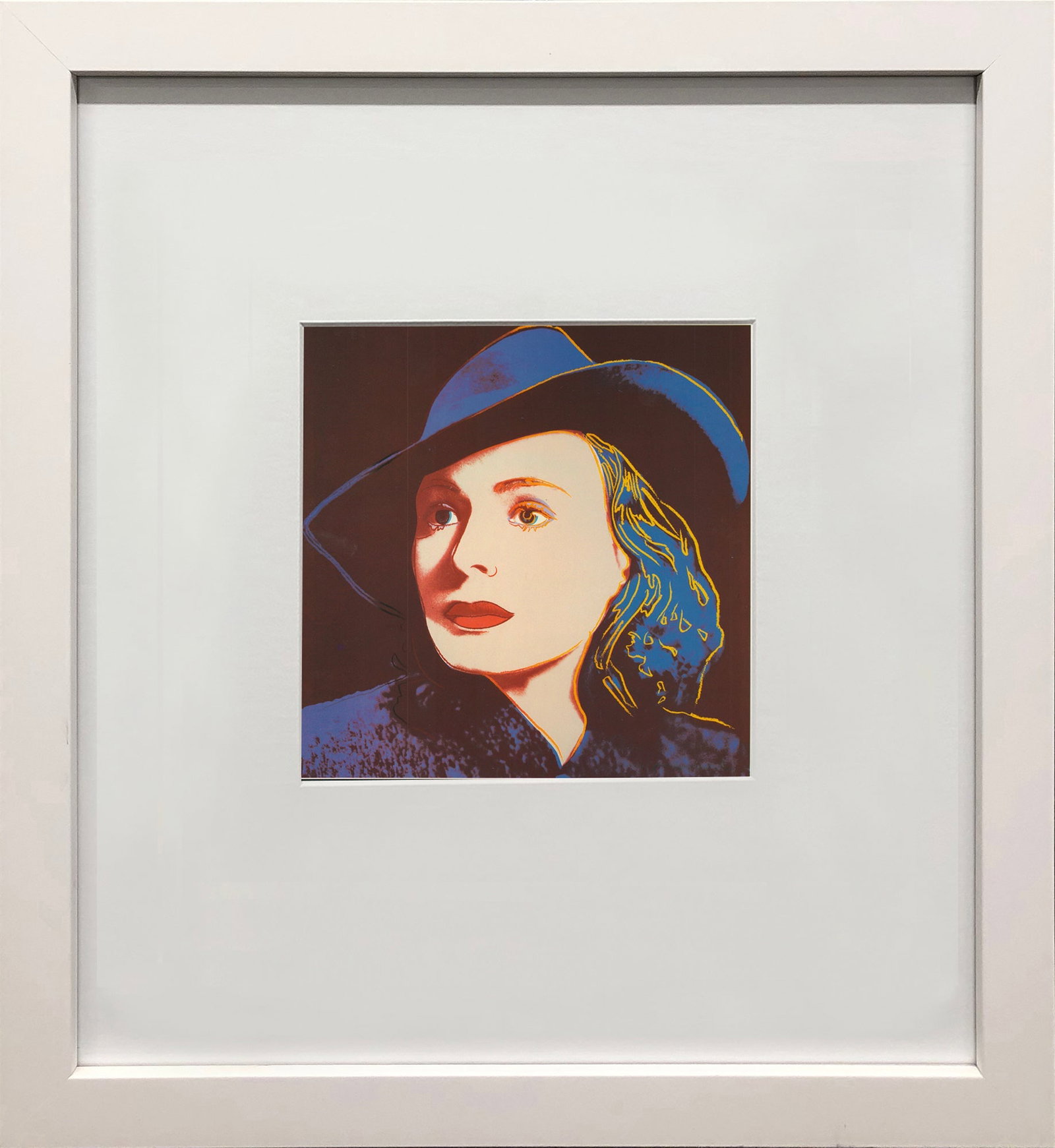 Andy Warhol - Portrait of Ingrid Bergman with Hat - 1983 Offset Lithograph 8" x 8": Title: Andy Warhol - Portrait of Ingrid Bergman with Hat - 1983 Offset Lithograph 8" x 8" Description: "Portrait of Ingrid Bergman with Hat" by Andy Warhol, 1983 Unsigned Offset Lithograph. Paper