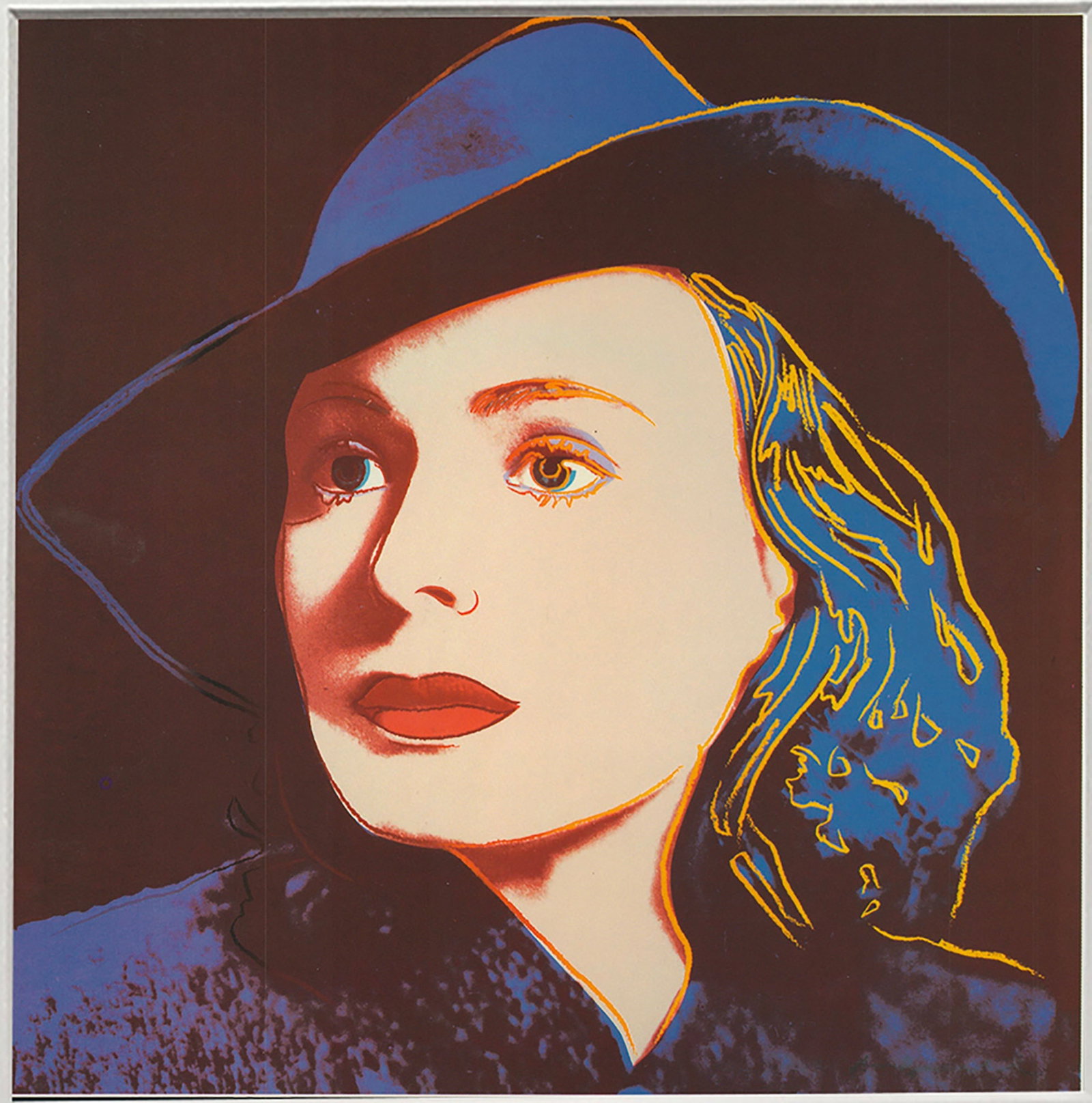Andy Warhol - Portrait of Ingrid Bergman with Hat - 1983 Offset Lithograph 8" x 8" - 2