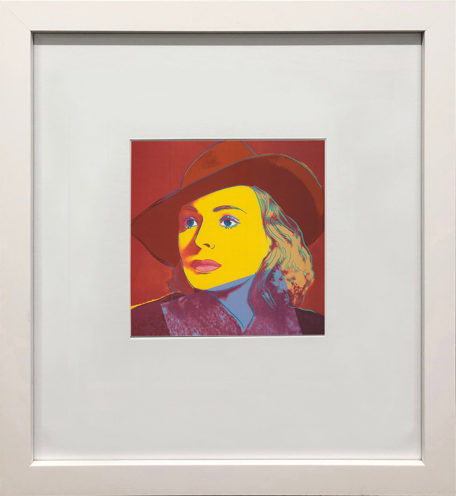 Andy Warhol - Portrait of Ingrid Bergman with Hat - 1983 Offset Lithograph 8" x 8" (1 of 4)
