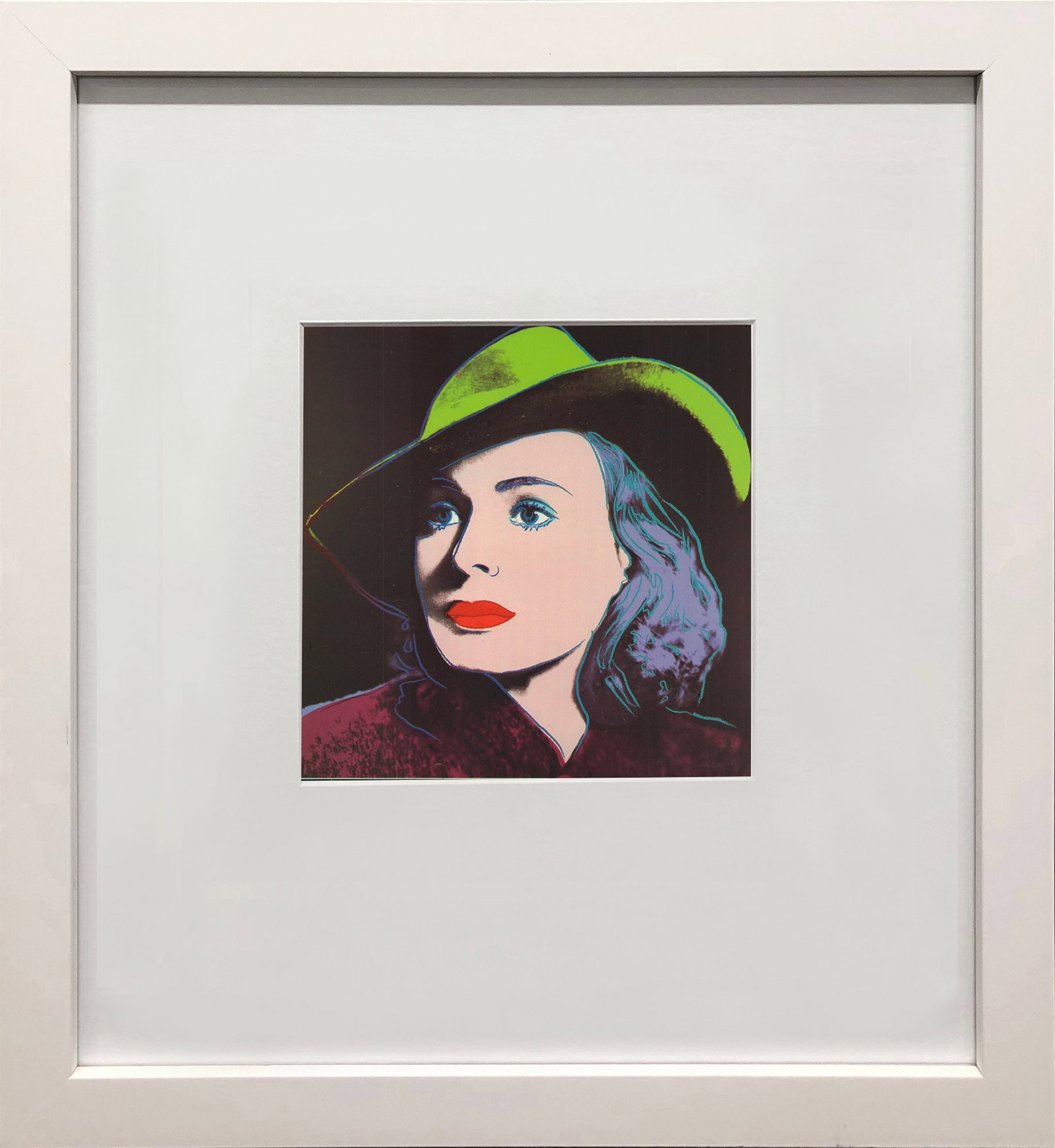 Andy Warhol - Portrait of Ingrid Bergman with Hat - 1983 Offset Lithograph 8" x 8" (1 of 4)