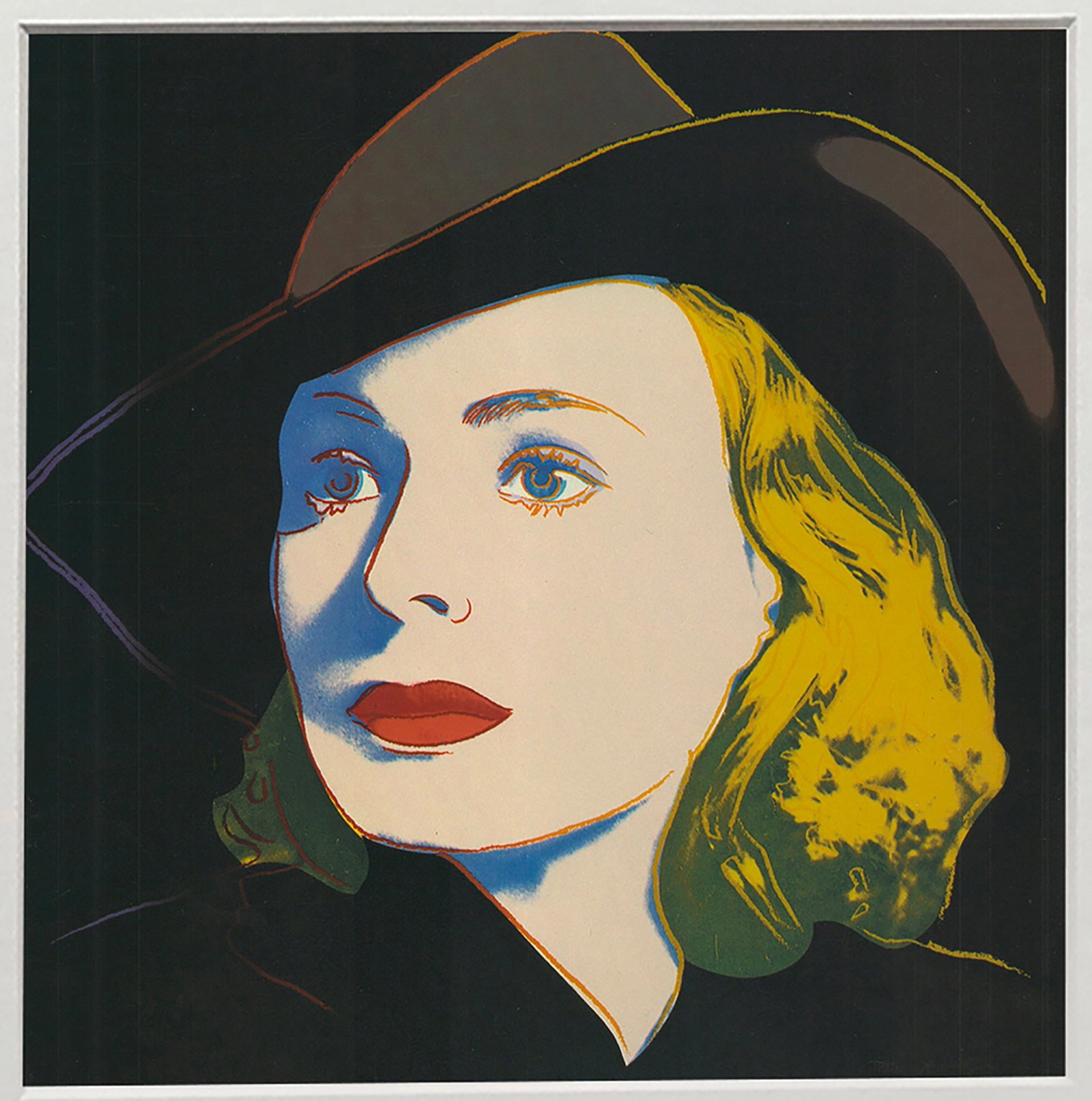 Andy Warhol - Portrait of Ingrid Bergman with Hat - 1983 Offset Lithograph 8" x 8" - 2