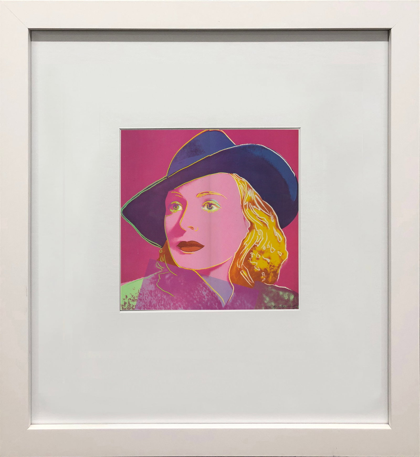Andy Warhol - Portrait of Ingrid Bergman with Hat - 1983 Offset Lithograph 8" x 8" (1 of 4)