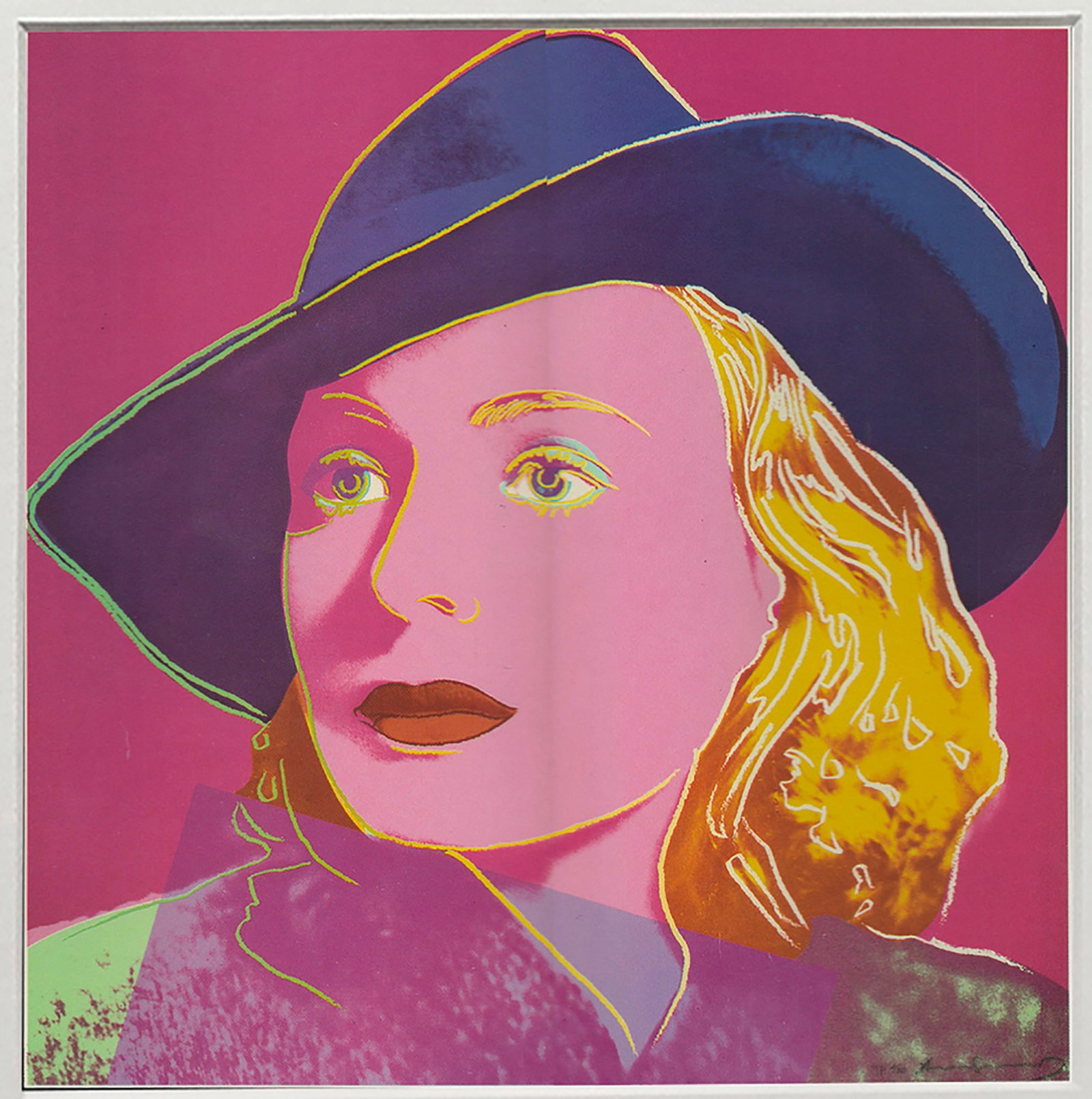 Andy Warhol - Portrait of Ingrid Bergman with Hat - 1983 Offset Lithograph 8" x 8" - 2