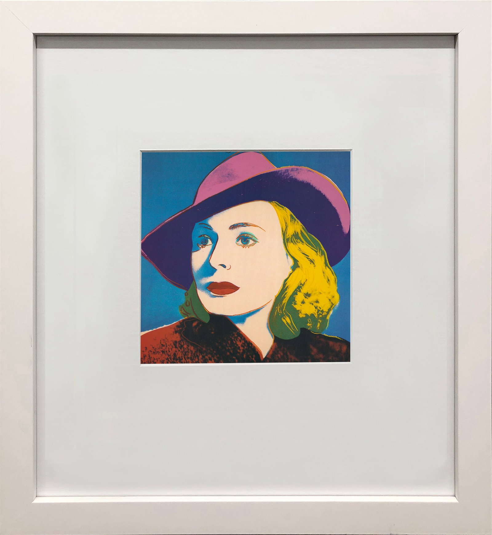 Andy Warhol - Portrait of Ingrid Bergman with Hat - 1983 Offset Lithograph 8" x 8" (1 of 4)