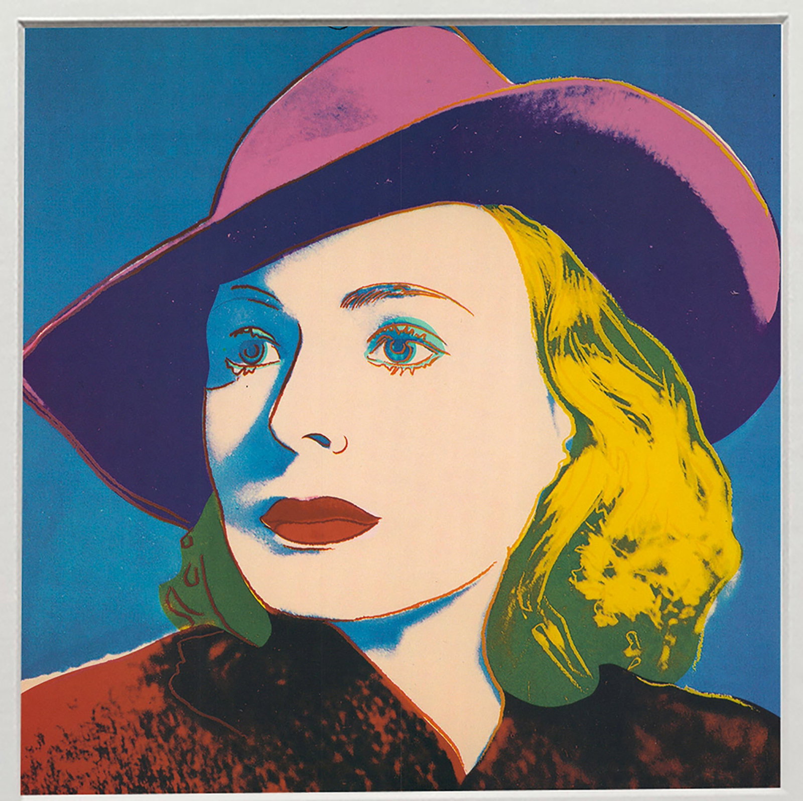 Andy Warhol - Portrait of Ingrid Bergman with Hat - 1983 Offset Lithograph 8" x 8" - 2