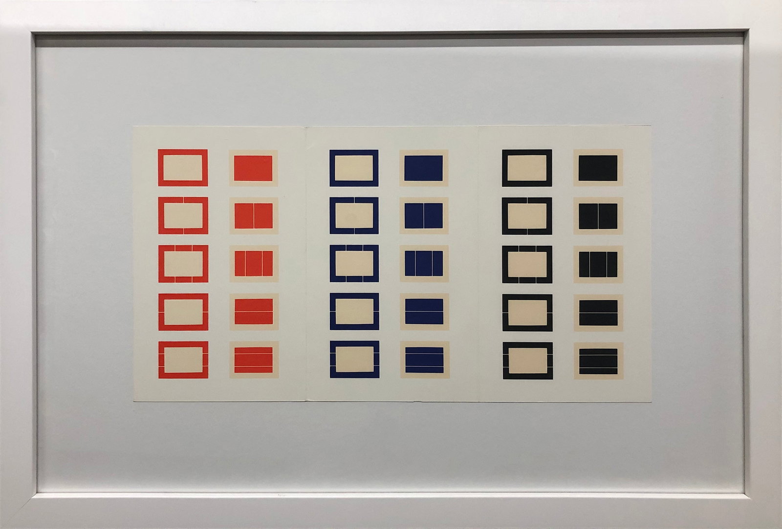 After Donald Judd - Framed Gallery Card, Series of Ten Woodcuts, (Donald Judd Exhibition) - 1988: Title: After Donald Judd - Framed Gallery Card, Series of Ten Woodcuts, (Donald Judd Exhibition) - 1988 Offset Lithograph 12.5" x 19.75" Description: "Framed Gallery Card, \Series of Ten Woodcuts,\