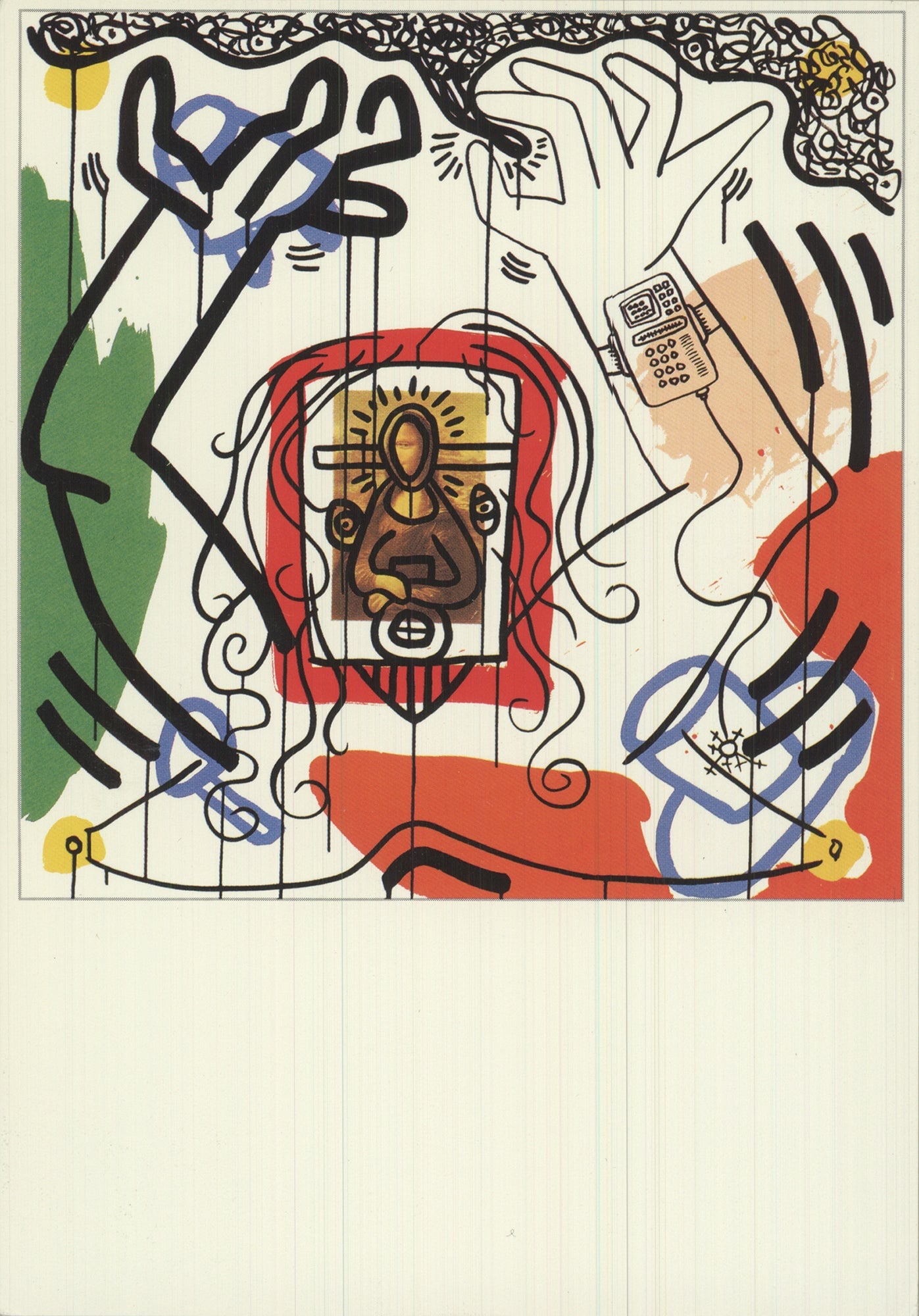 Keith Haring - Silkscreen VIII from Apocalypse - 1988 Offset Lithograph 6" x 4.25" - 2