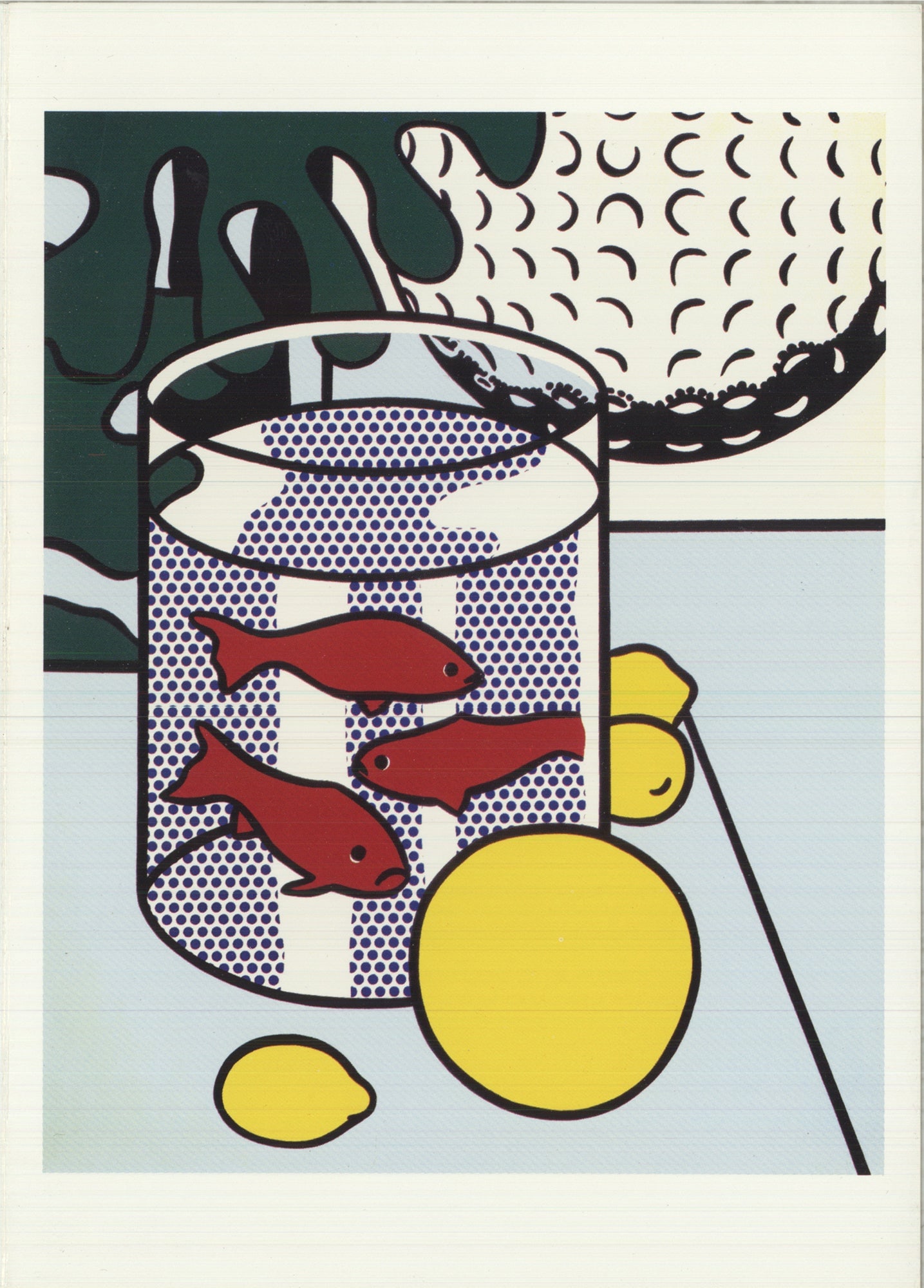 Roy Lichtenstein - Still Life with Goldfish Bowl - 1980 Offset Lithograph 7" x 5" - 2