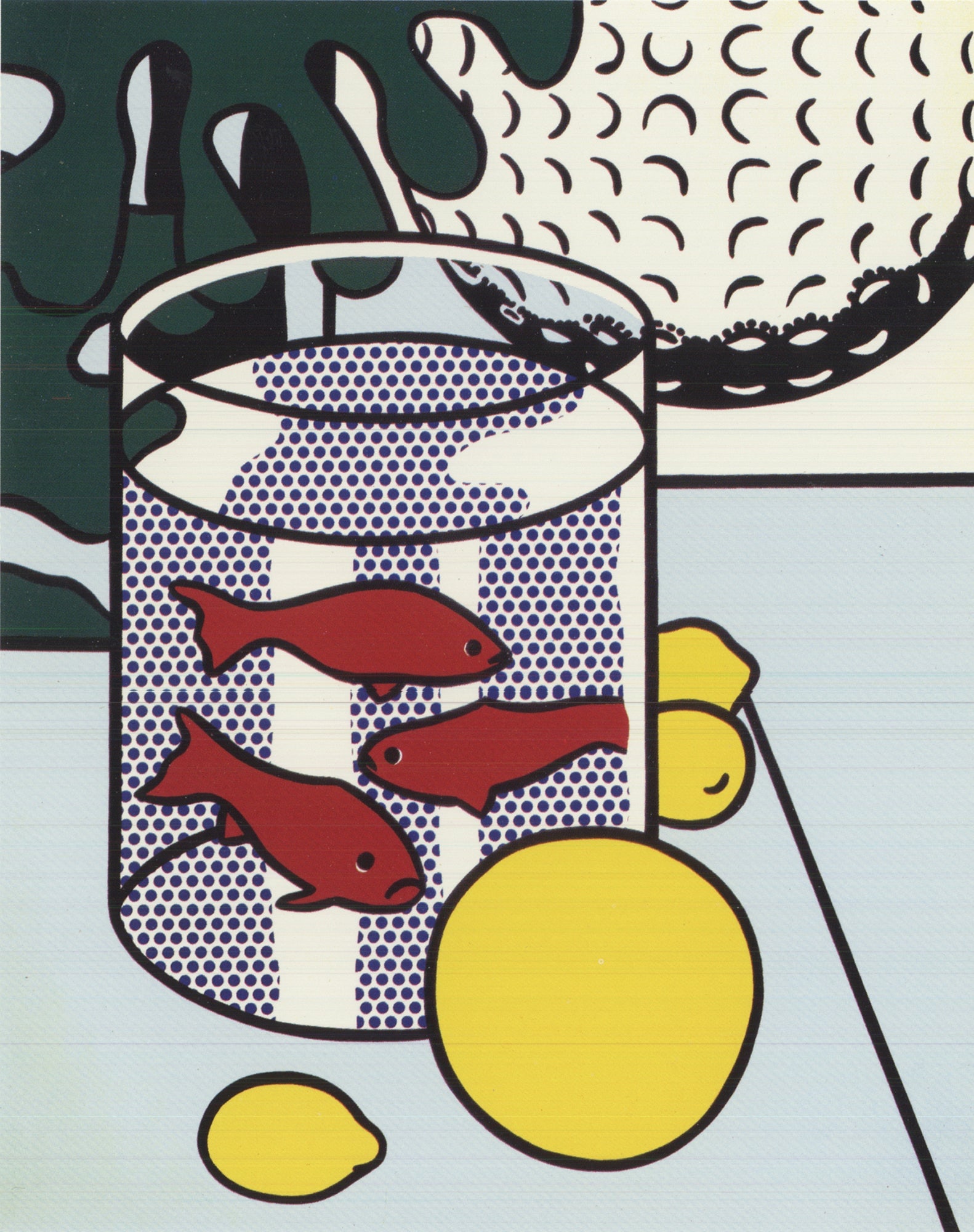 Roy Lichtenstein - Still Life with Goldfish Bowl - 1980 Offset Lithograph 7" x 5" - 3