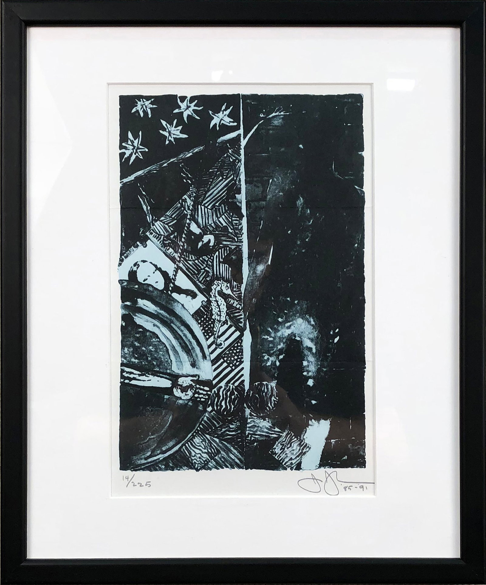 Jasper Johns - Summer (Blue) - 1992 Offset Lithograph 14" x 7.5": Title: Jasper Johns - Summer (Blue) - 1992 Offset Lithograph 14" x 7.5" Description: "Summer (Blue)" by Jasper Johns, 1992 Unsigned Offset Lithograph. Paper size is 14 x 7.5 inches, with an image size