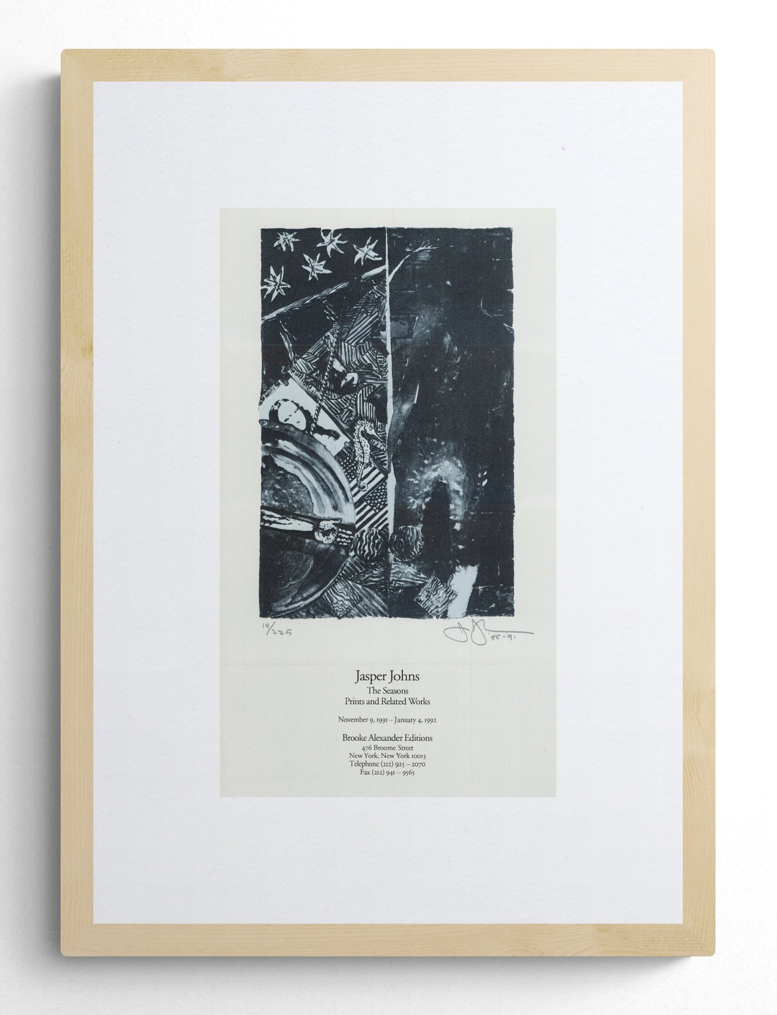 Jasper Johns - Summer (Blue), 1991 - 1991 Offset Lithograph 14" x 7.5": Title: Jasper Johns - Summer (Blue), 1991 - 1991 Offset Lithograph 14" x 7.5" Description: "Summer (Blue), 1991" by Jasper Johns, 1991 Unsigned Offset Lithograph. Paper size is 14 x 7.5 inches, with a