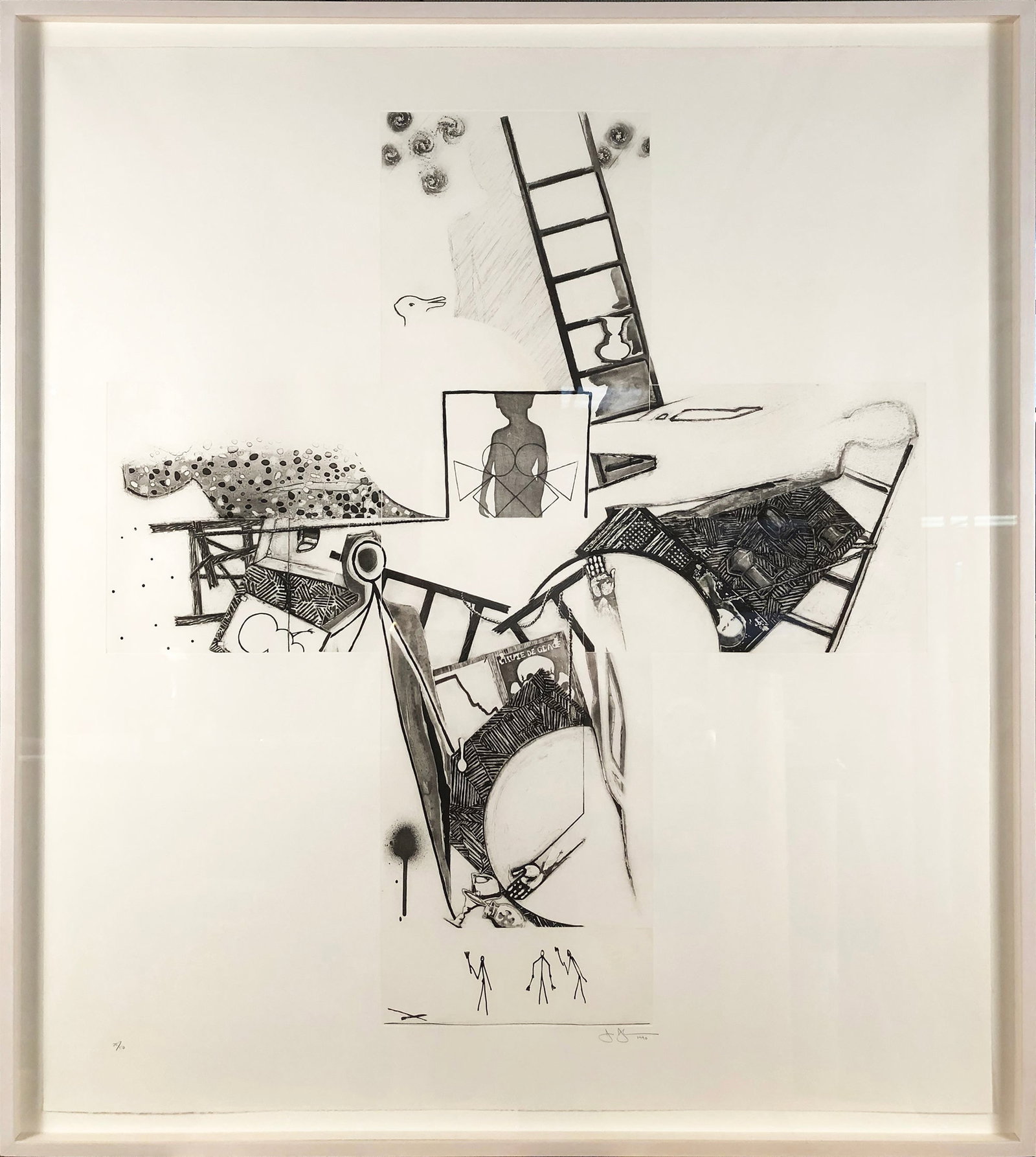 Jasper Johns - The Seasons - 1990 Etching - SIGNED 53.75" x 48": Title: Jasper Johns - The Seasons - 1990 Etching - SIGNED 53.75" x 48" Description: "The Seasons" by Jasper Johns, 1990 Signed Etching. Paper size is 53.75 x 48 inches, with an image size of 50.25 x 4