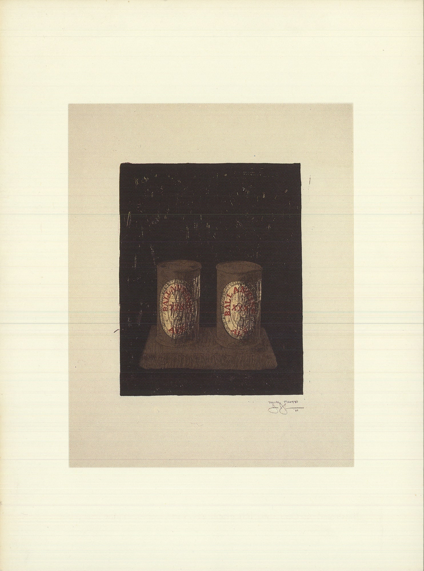 Jasper Johns - Two Ale Cans - 1975 Offset Lithograph 12" x 10" - 2