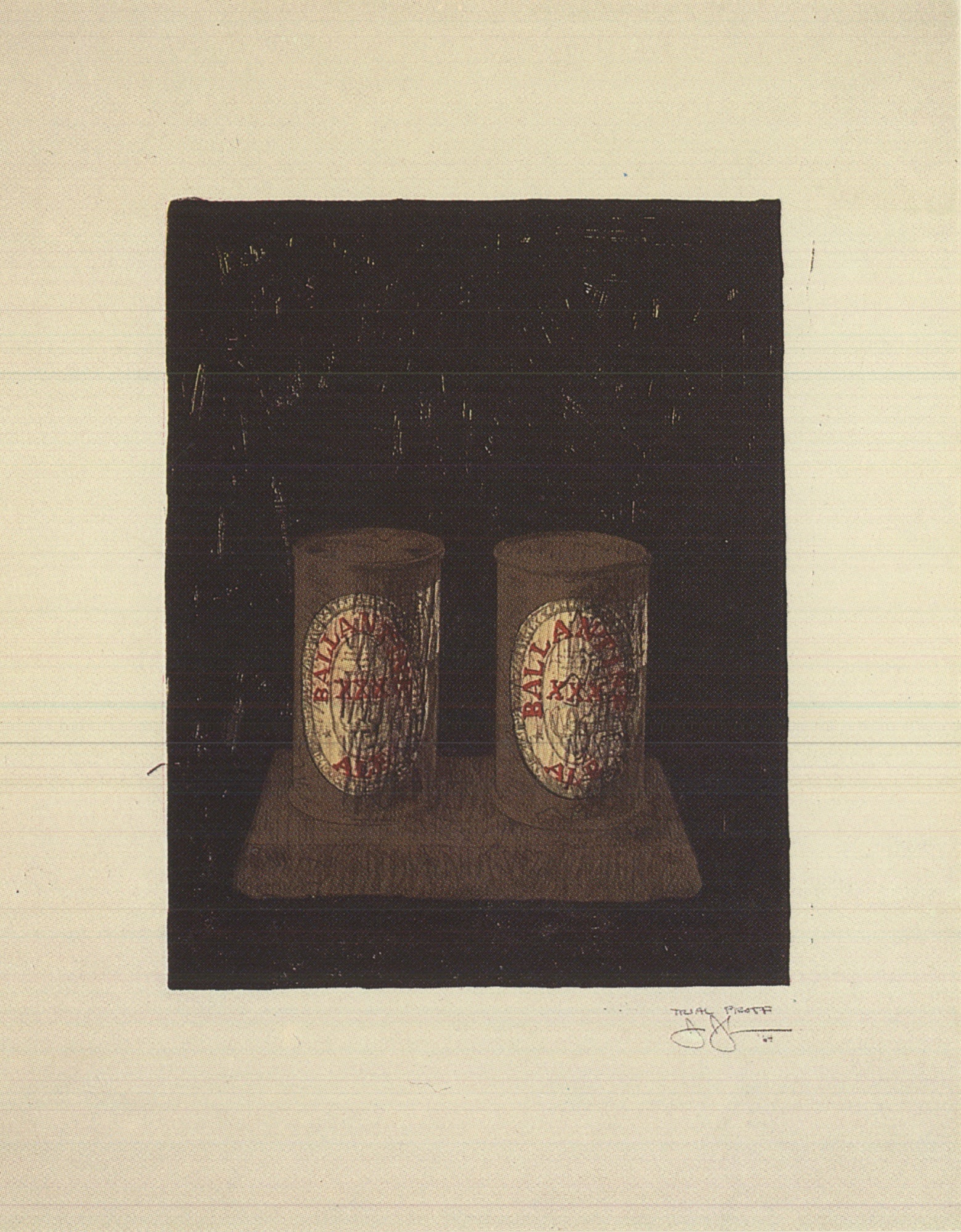 Jasper Johns - Two Ale Cans - 1975 Offset Lithograph 12" x 10" - 4