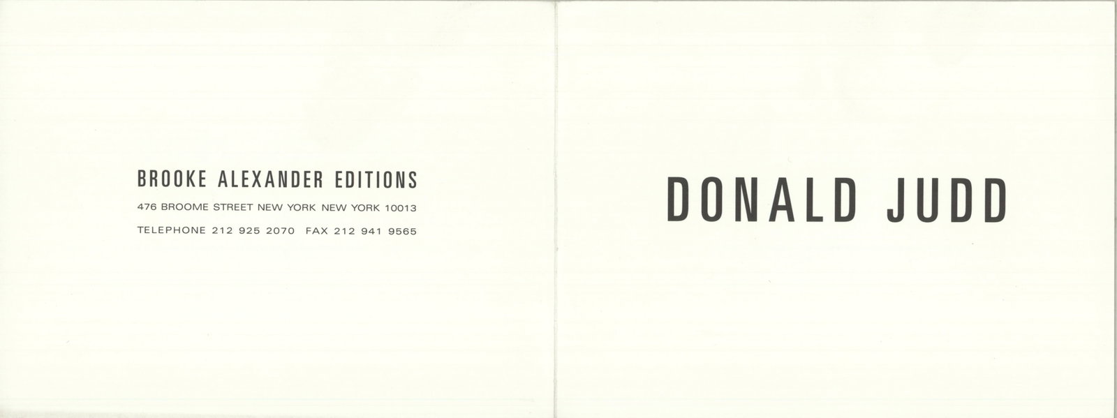 After Donald Judd - Framed Invitation Card (Donald Judd: The Last Editions) - 1994 Offset Lithograph - 3