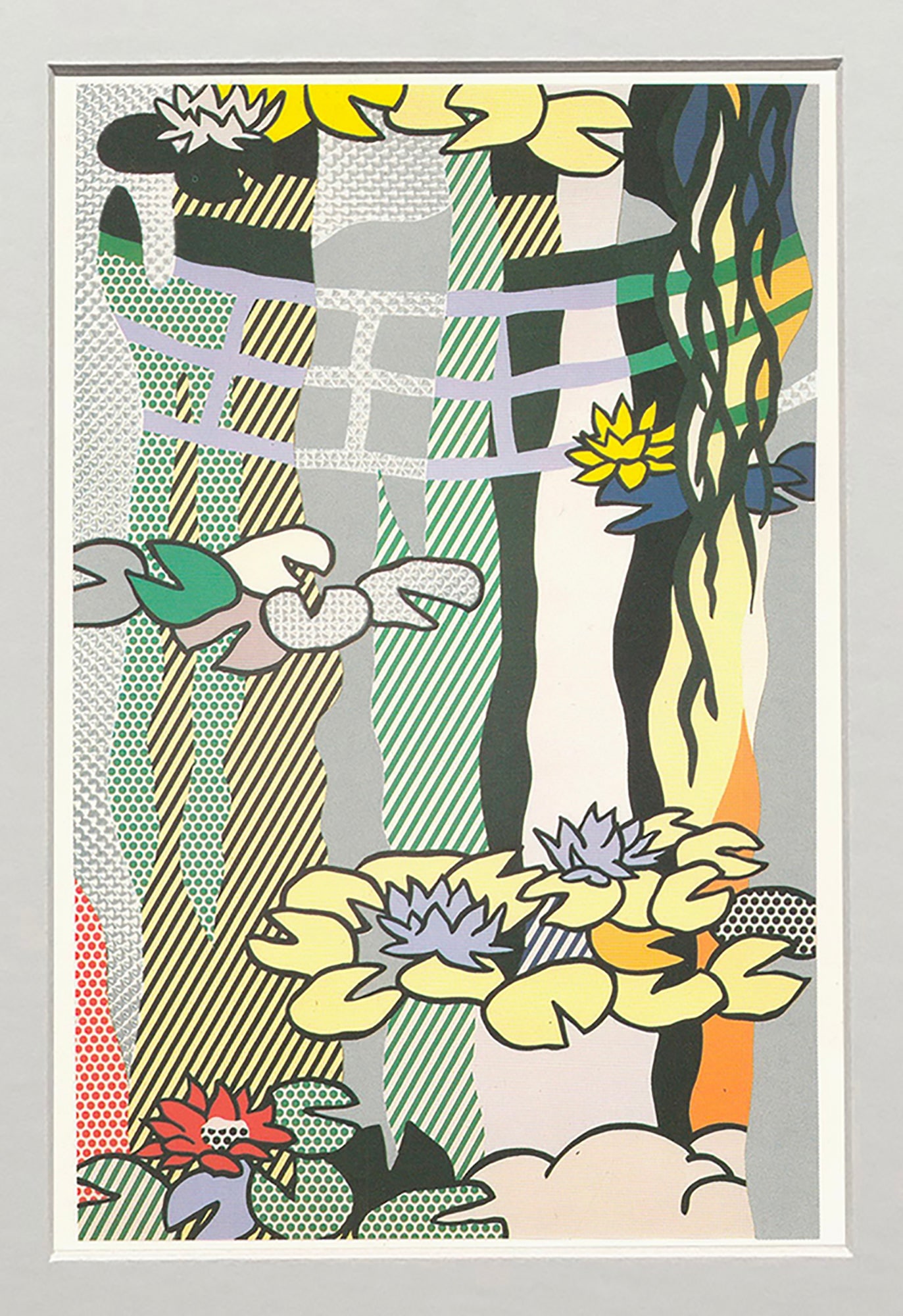 Roy Lichtenstein - Water Lilies with Japanese Bridge - 1994 Offset Lithograph 7" x 4.75" - 2