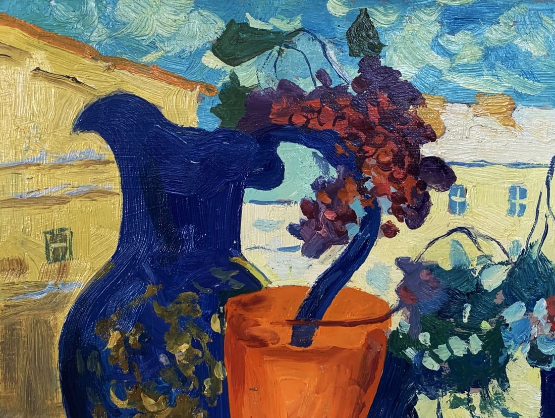Oil painting Vases on the window Unknown artist - 7
