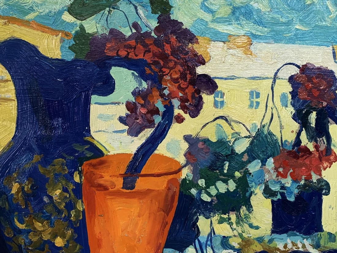 Oil painting Vases on the window Unknown artist - 8