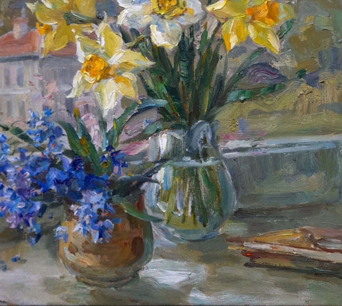 Oil painting Daffodils in vase Ivan Kovalenko - 5
